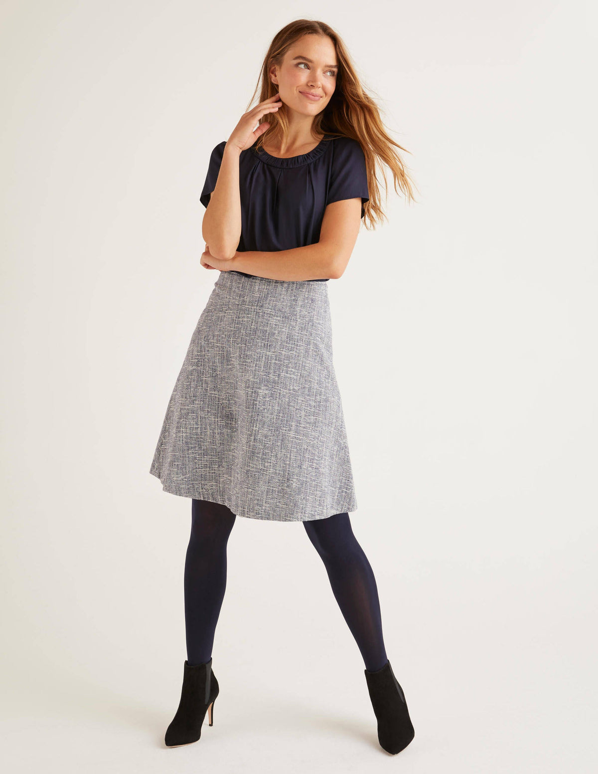 Catherick Textured Mini Skirt-Blue Texture - Image 4