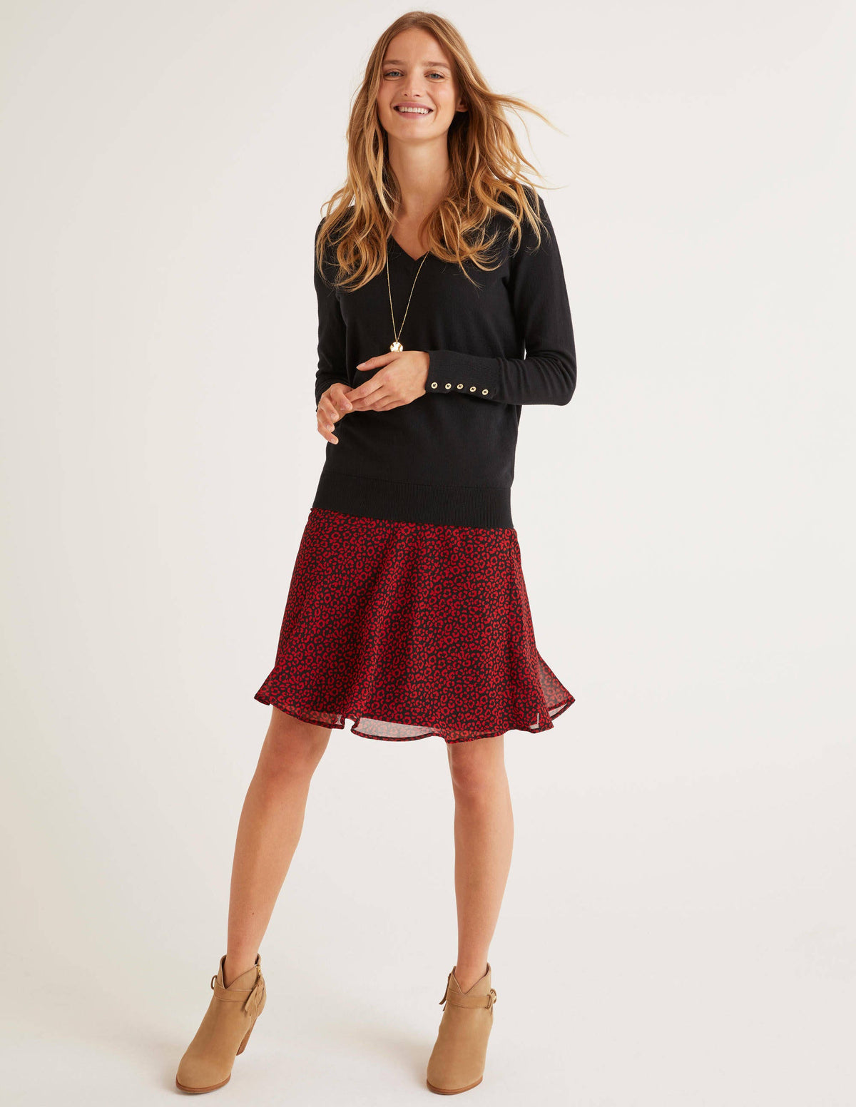 Astolat Mini Skirt-Poinsettia Animal Stamp - Image 5
