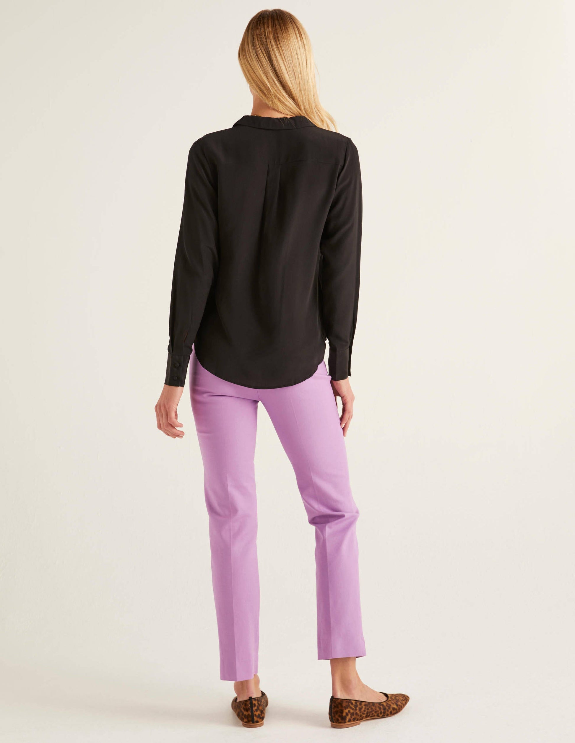 Tabitha Silk Shirt-Black-3