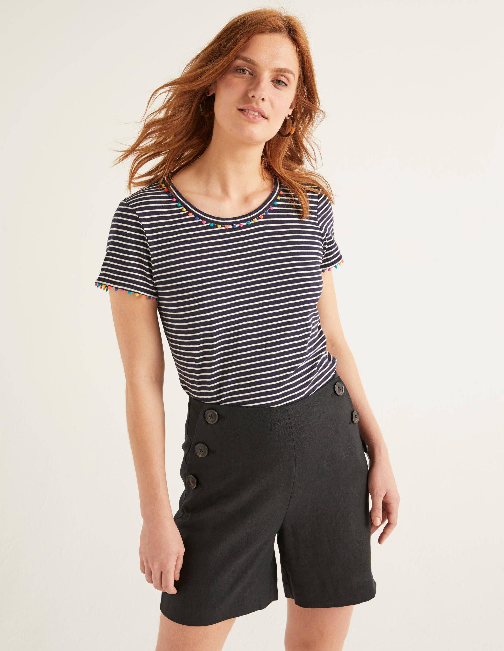 Falmouth Linen Shorts-Black-2