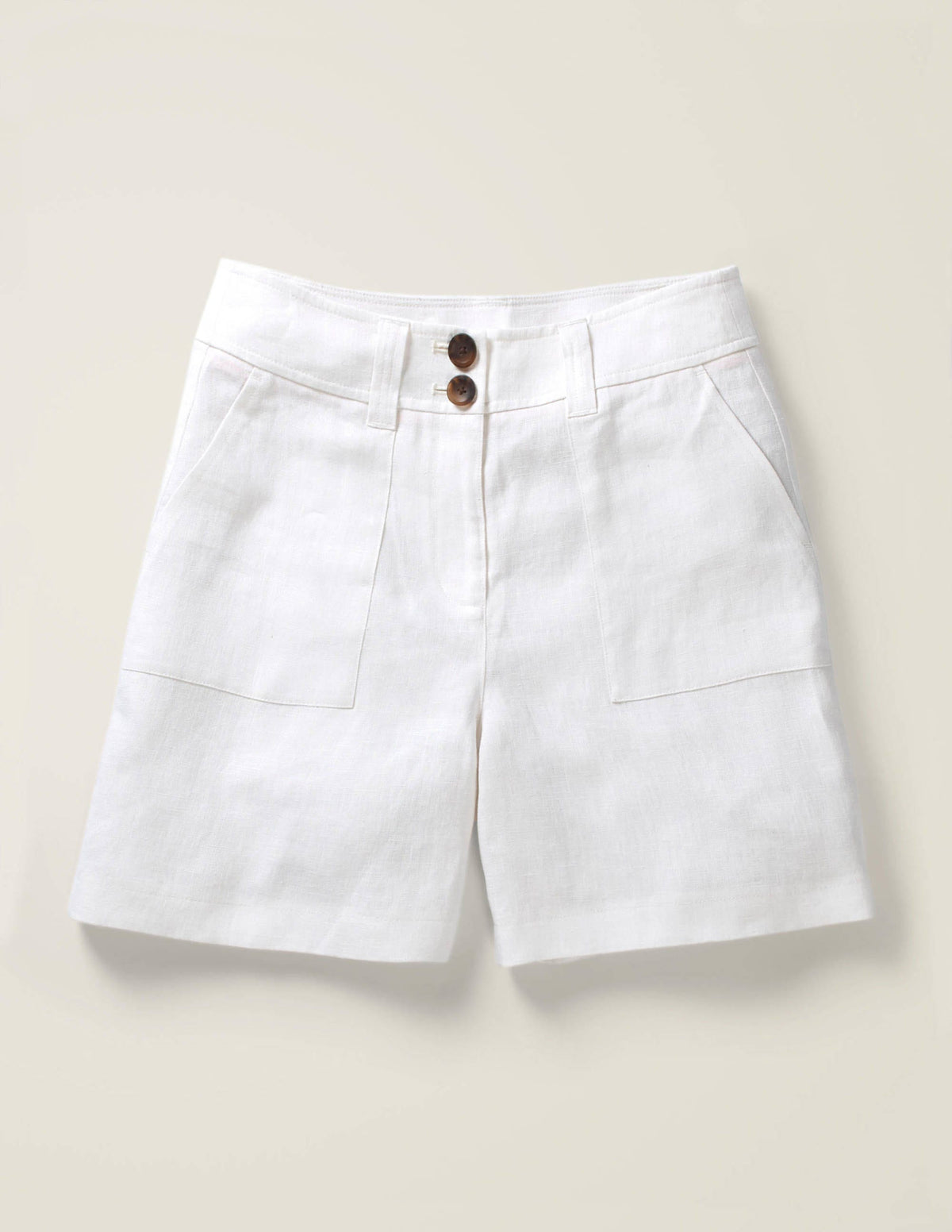 Filey Seamed Pocket Shorts-White - Image 6