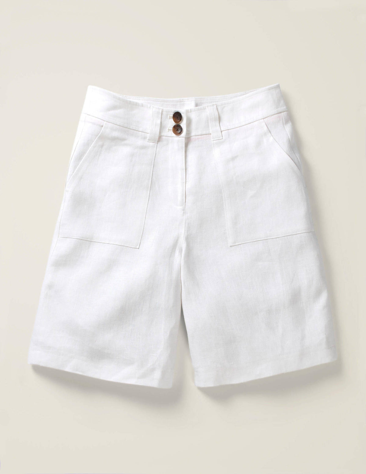 Filey Seamed Pocket Shorts-White - Image 7