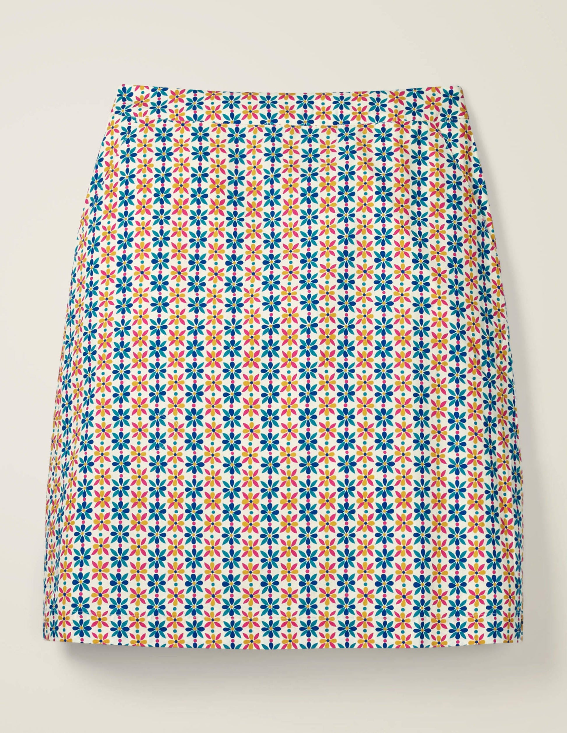 Francesca A-line Skirt-Ivory, Plumeria-5