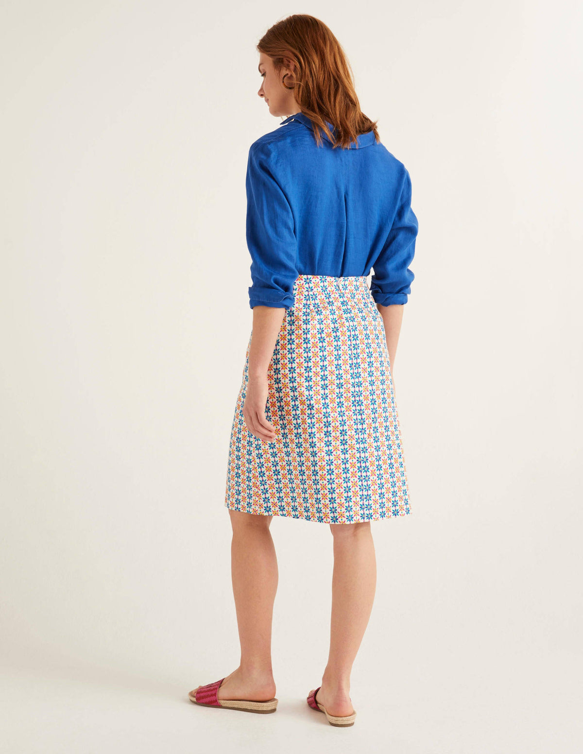 Francesca A-line Skirt-Ivory, Plumeria - Image 3
