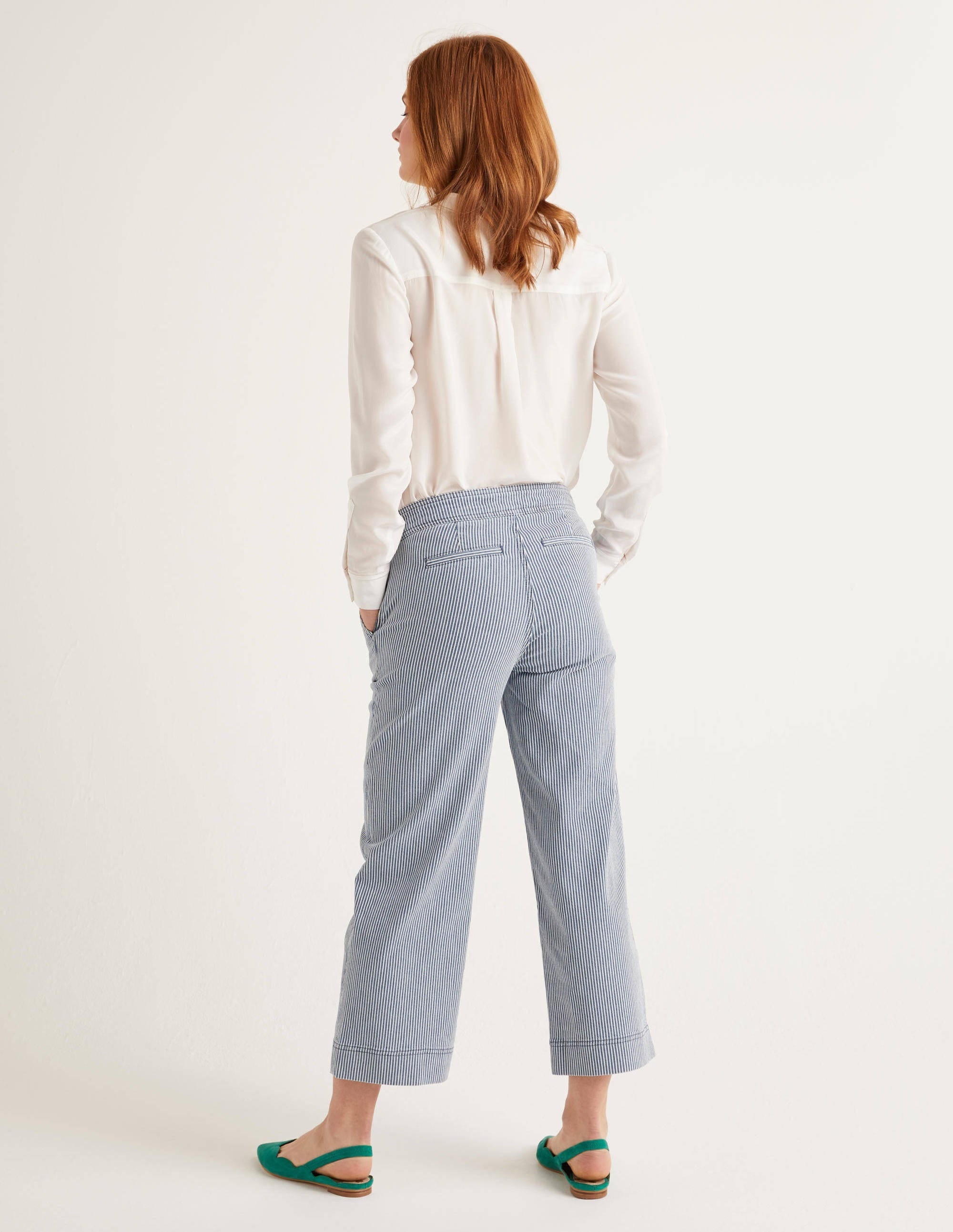 Crop Wide Leg Jeans-Ticking Stripe - Image 3
