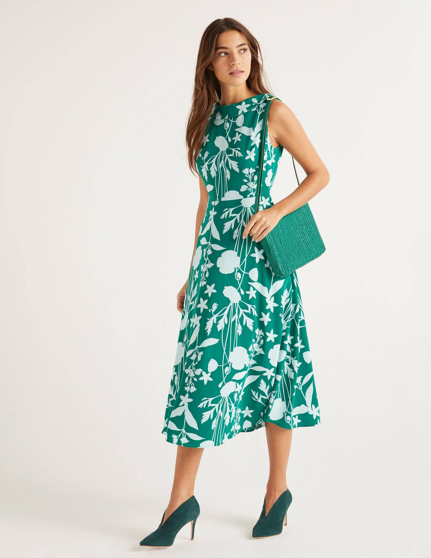 Clarissa Midi Dress-Forest, Garden Charm