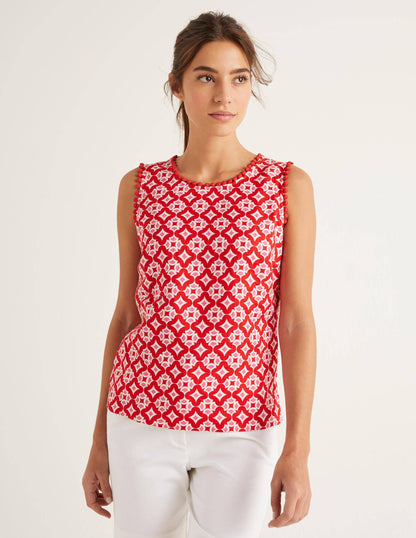 Romaine Linen Top-Post Box Red, Diamond Drop-3
