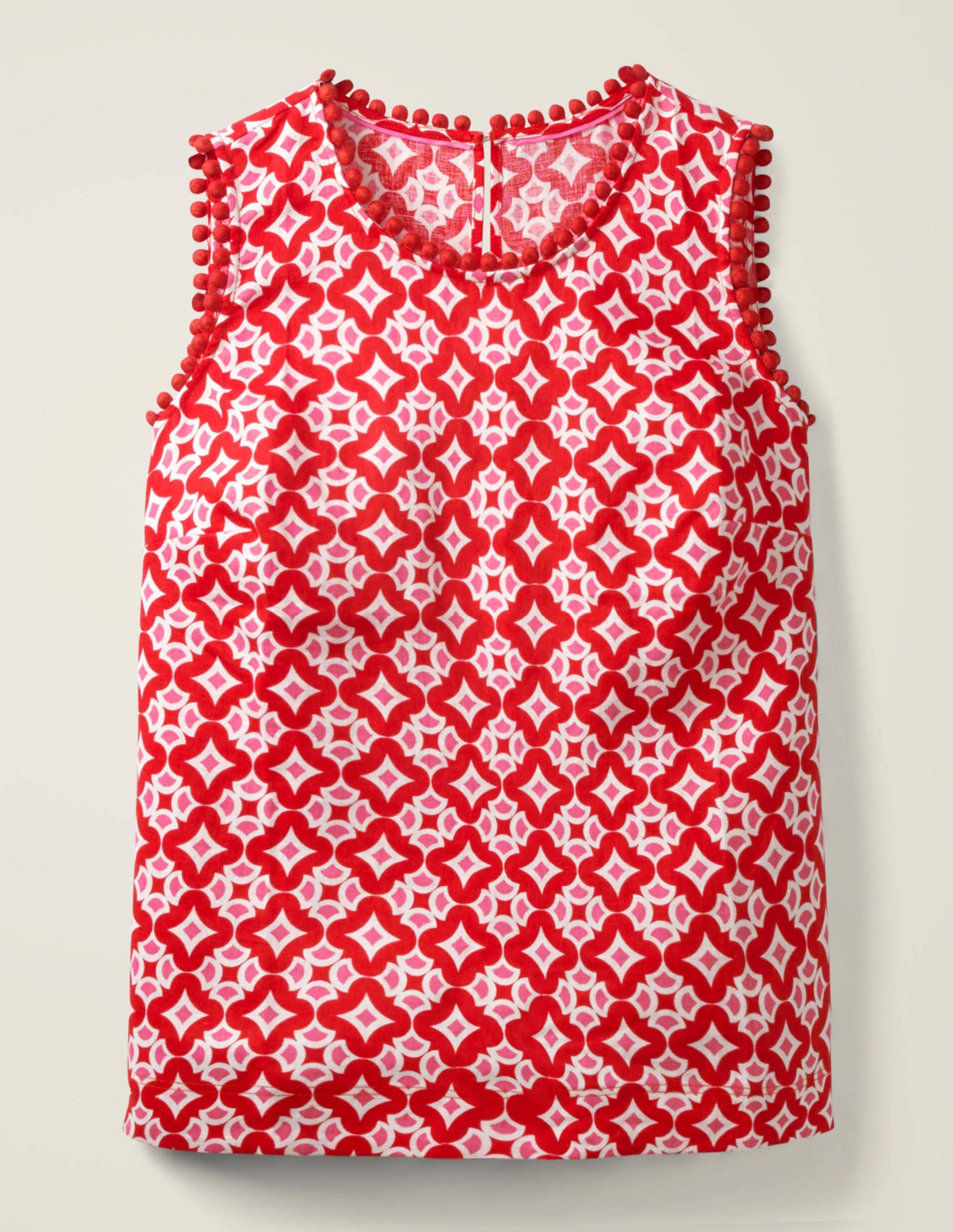 Romaine Linen Top-Post Box Red, Diamond Drop-4