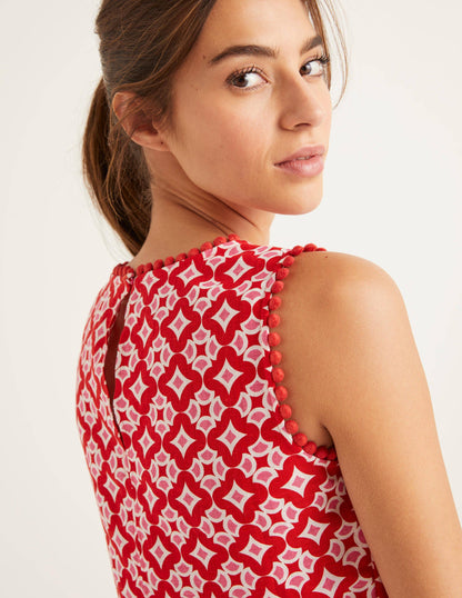 Romaine Linen Top-Post Box Red, Diamond Drop-2