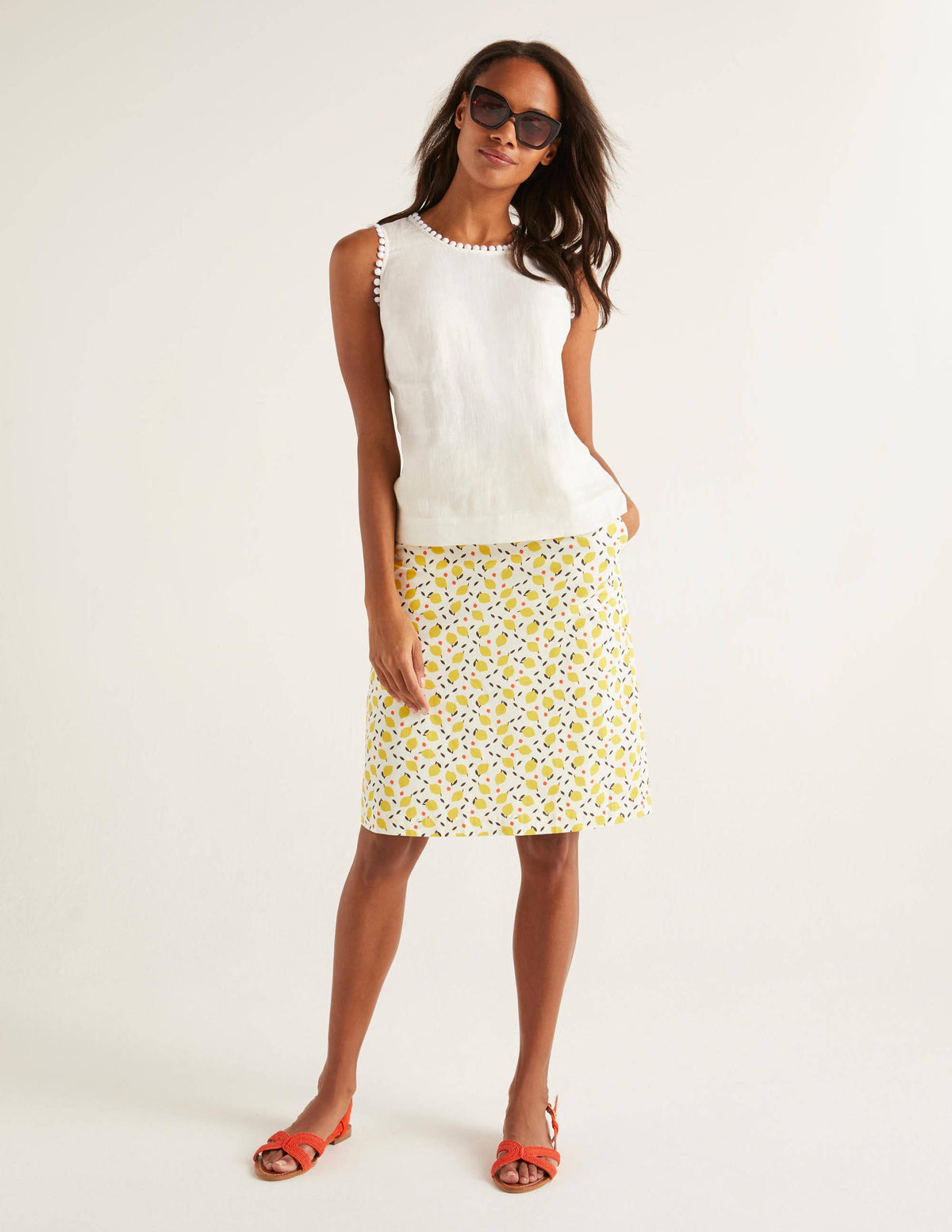 Romaine Linen Top-White - Image 1