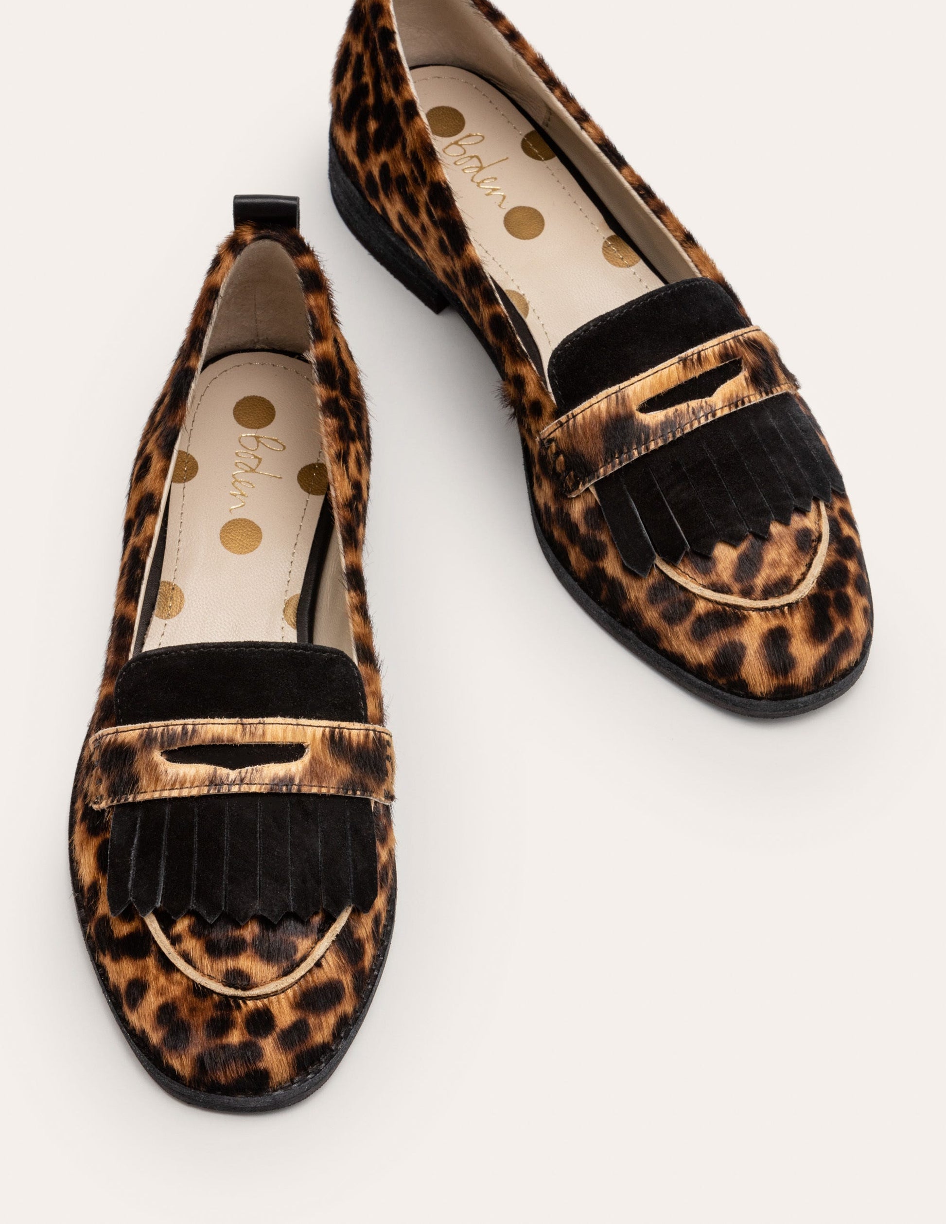 Aubrey Flexi Sole Loafers-Tan Leopard/Black-1