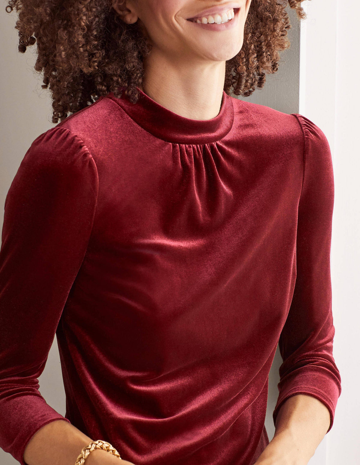 Livia Velvet Shift Dress-Ruby Ring - Image 4