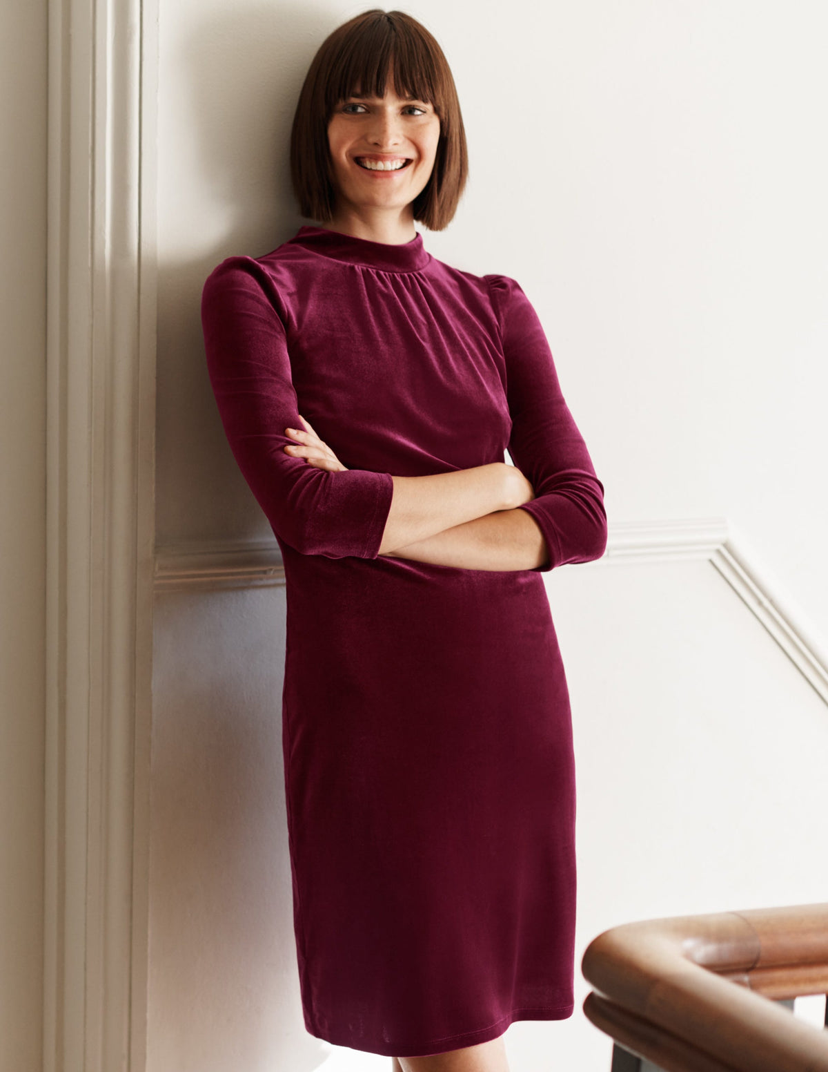 Livia Velvet Shift Dress-Ruby Ring - Image 5