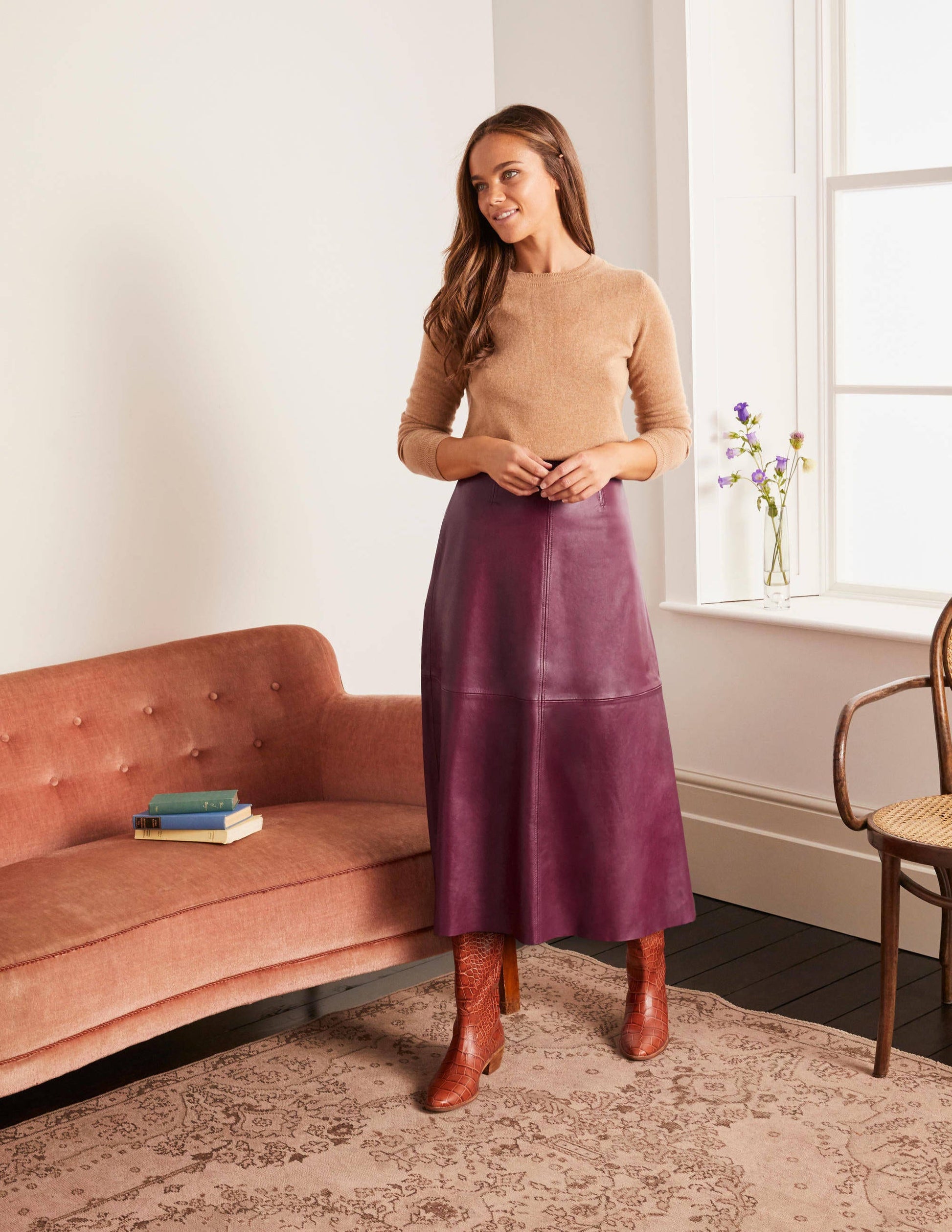 Catriona Leather Skirt-Ruby Ring-3