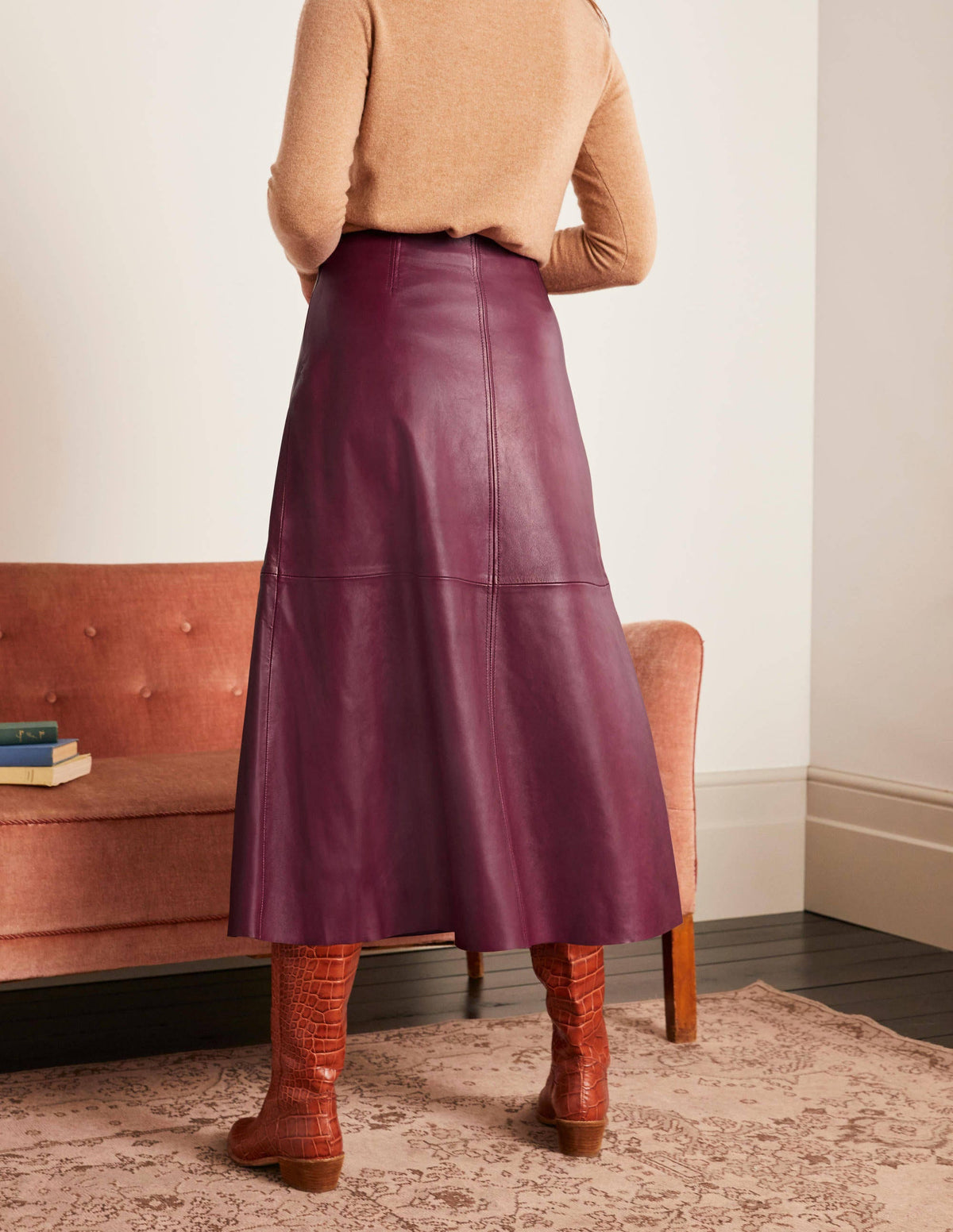 Catriona Leather Skirt-Ruby Ring - Image 1