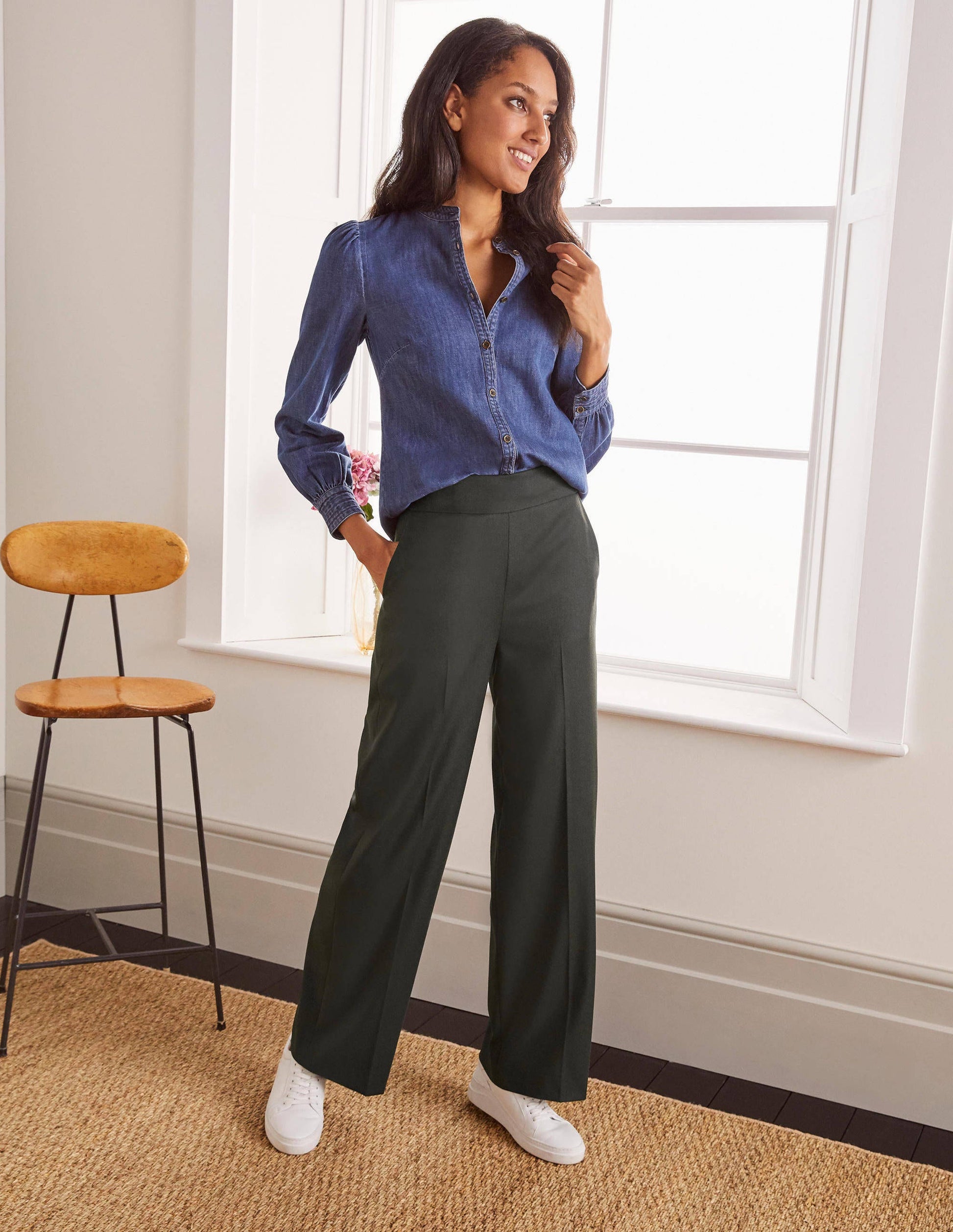 Wesley Wool Pants-Deep Forest Melange-4