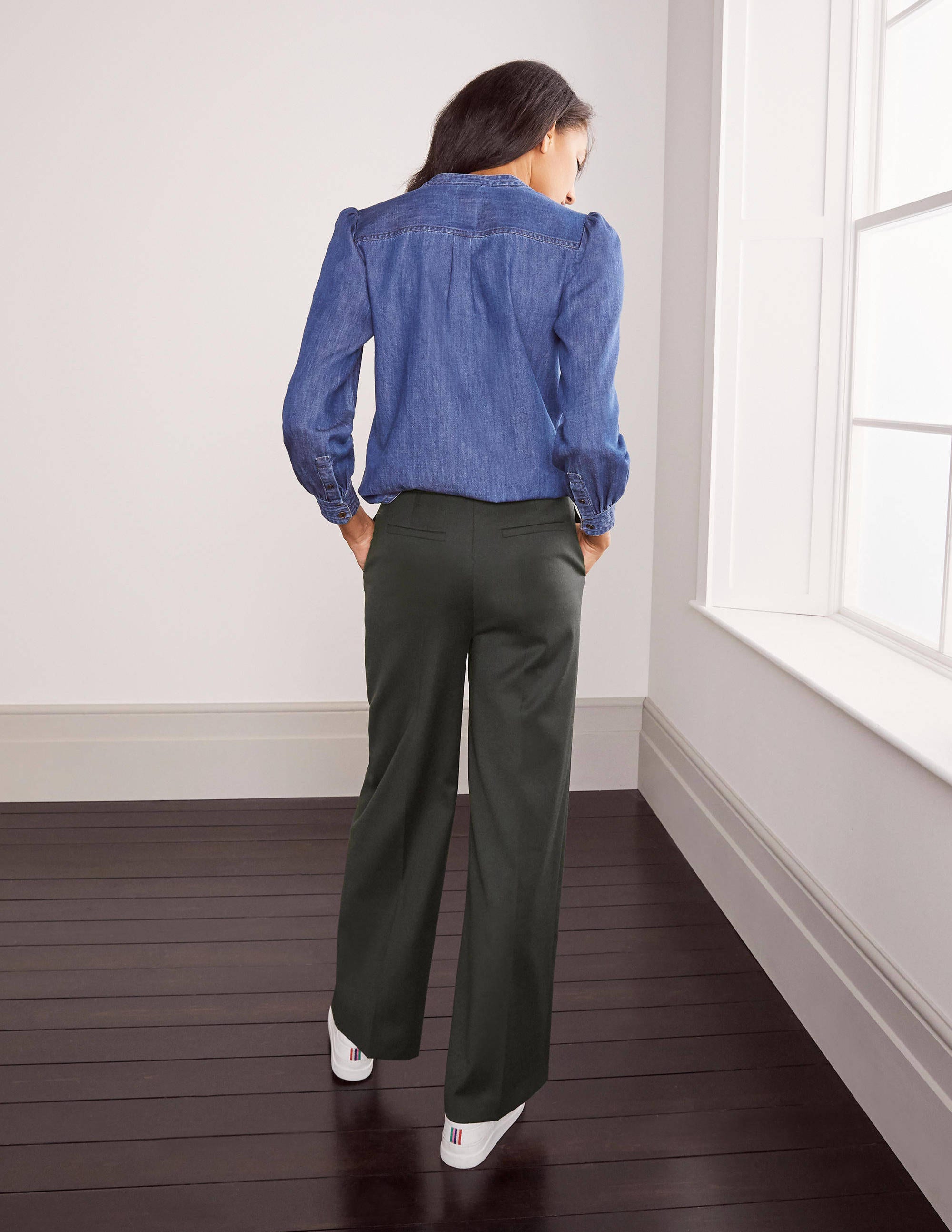 Wesley Wool Pants-Deep Forest Melange - Image 2