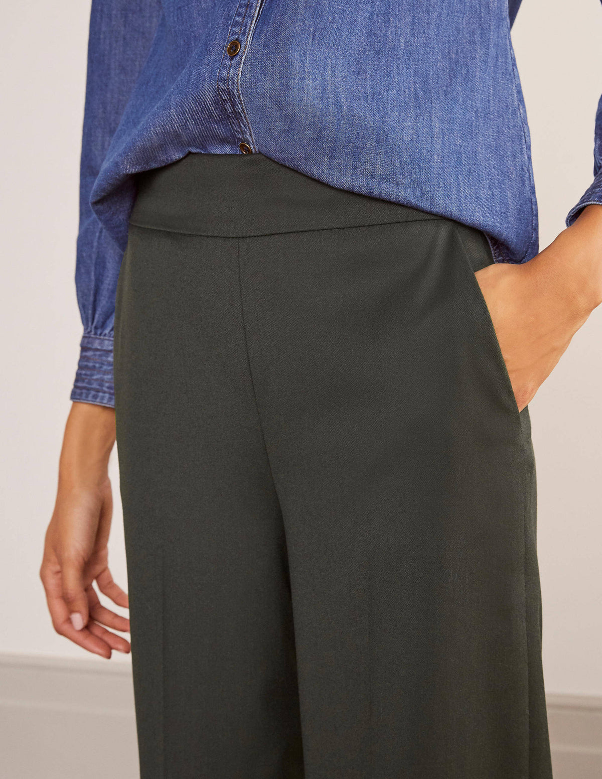Wesley Wool Pants-Deep Forest Melange - Image 3
