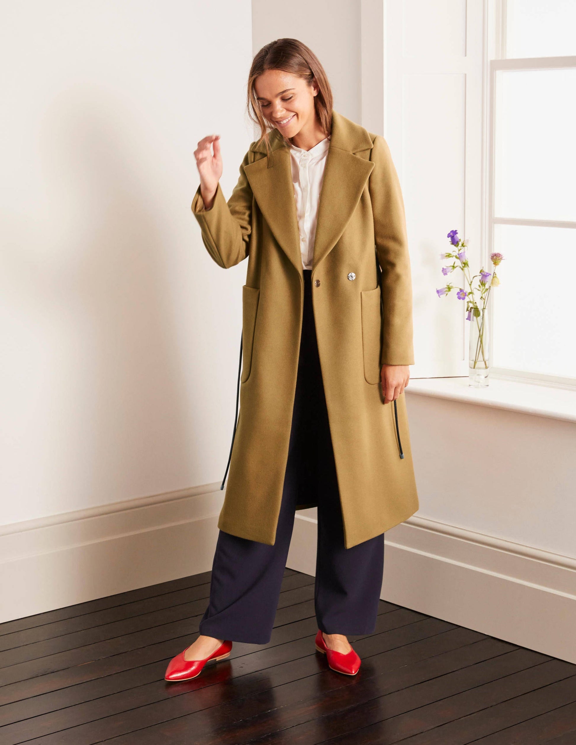 Edale Belted Coat-Camel-1