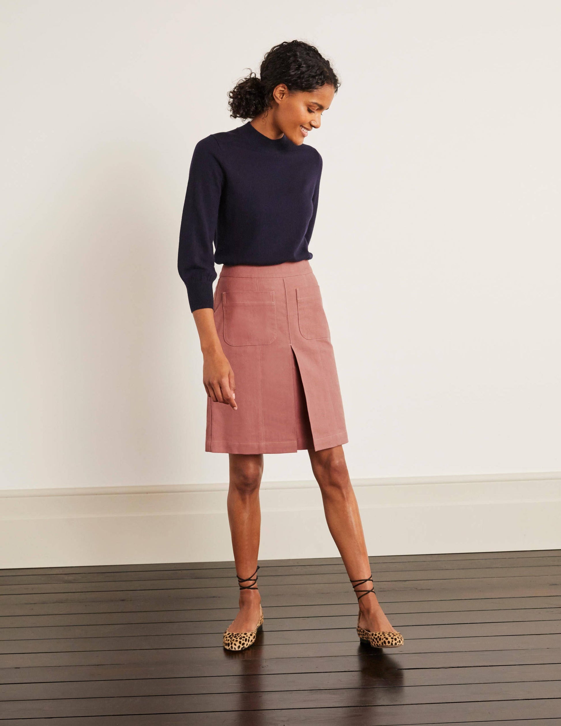 Auria Moleskin Skirt-Dusty Rose-5