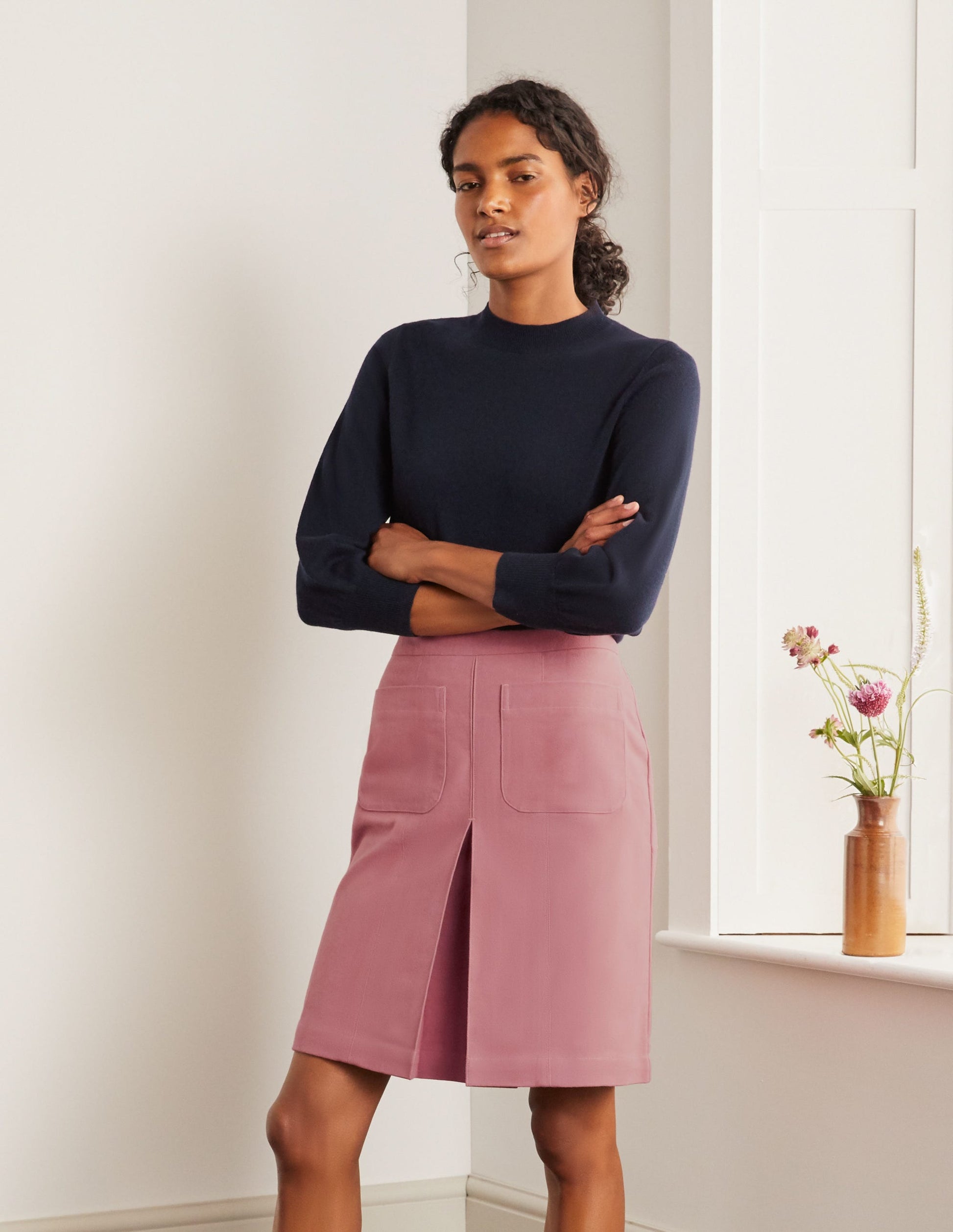 Auria Moleskin Skirt-Dusty Rose-4