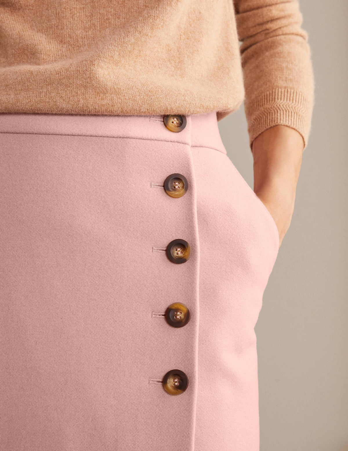 Darcey Midi Skirt-Pale Pink - Image 2