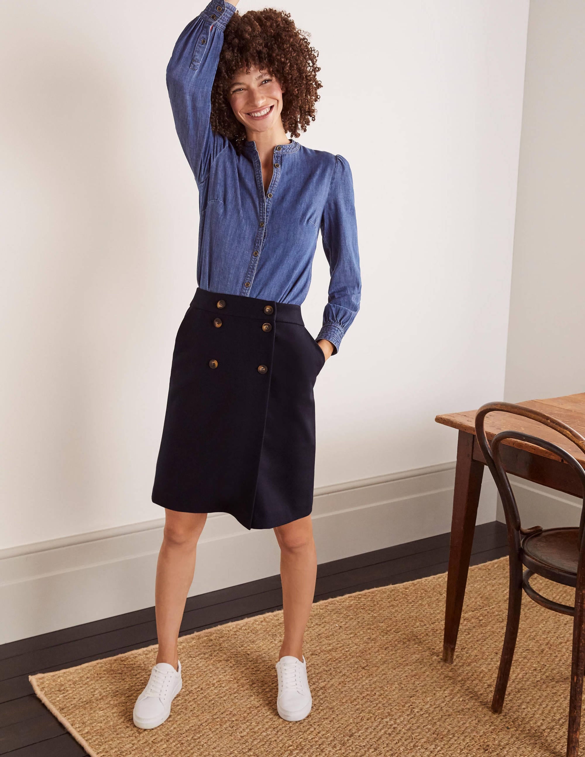 Eloise Mini Skirt-Navy - Image 1