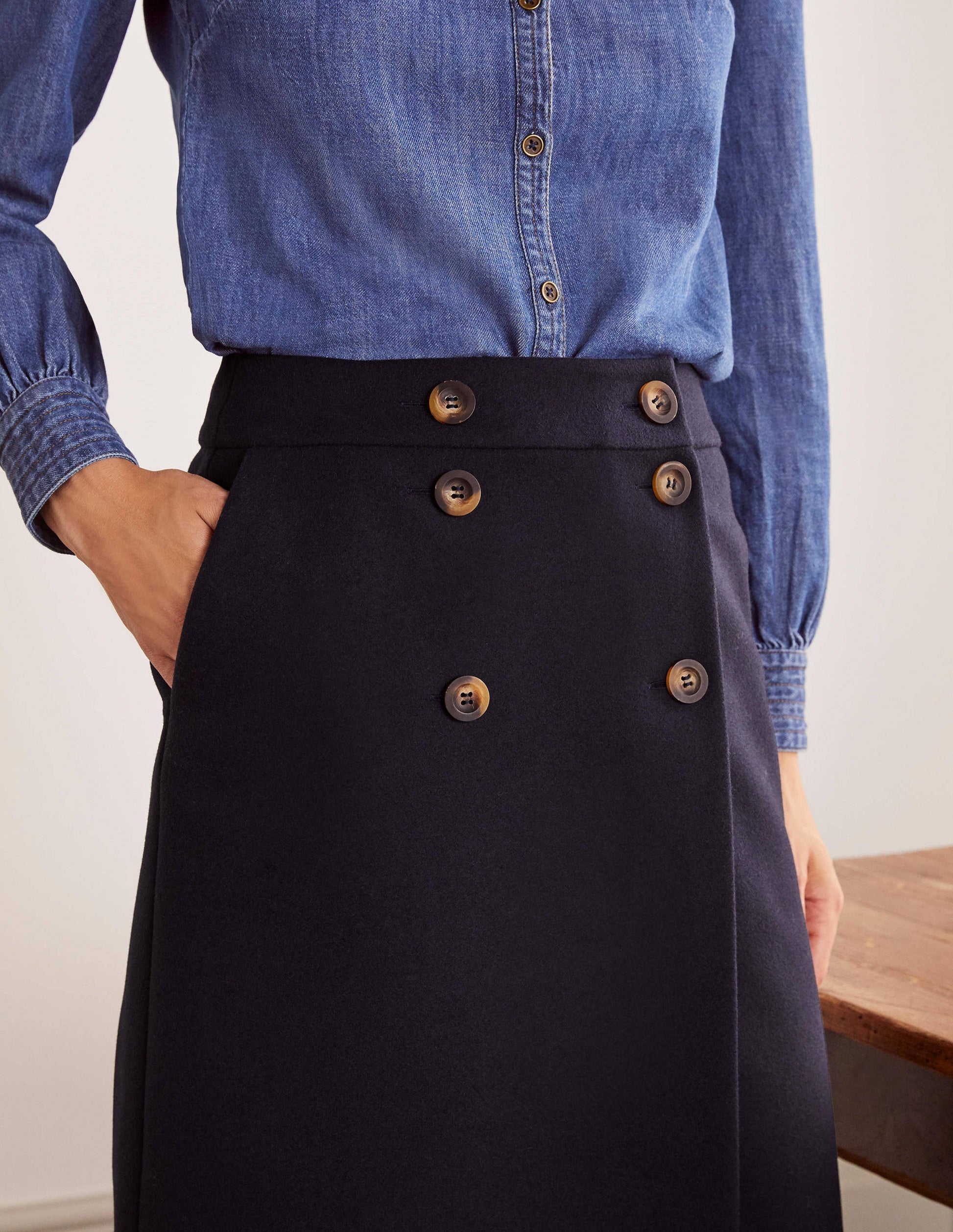 Eloise Mini Skirt-Navy-3