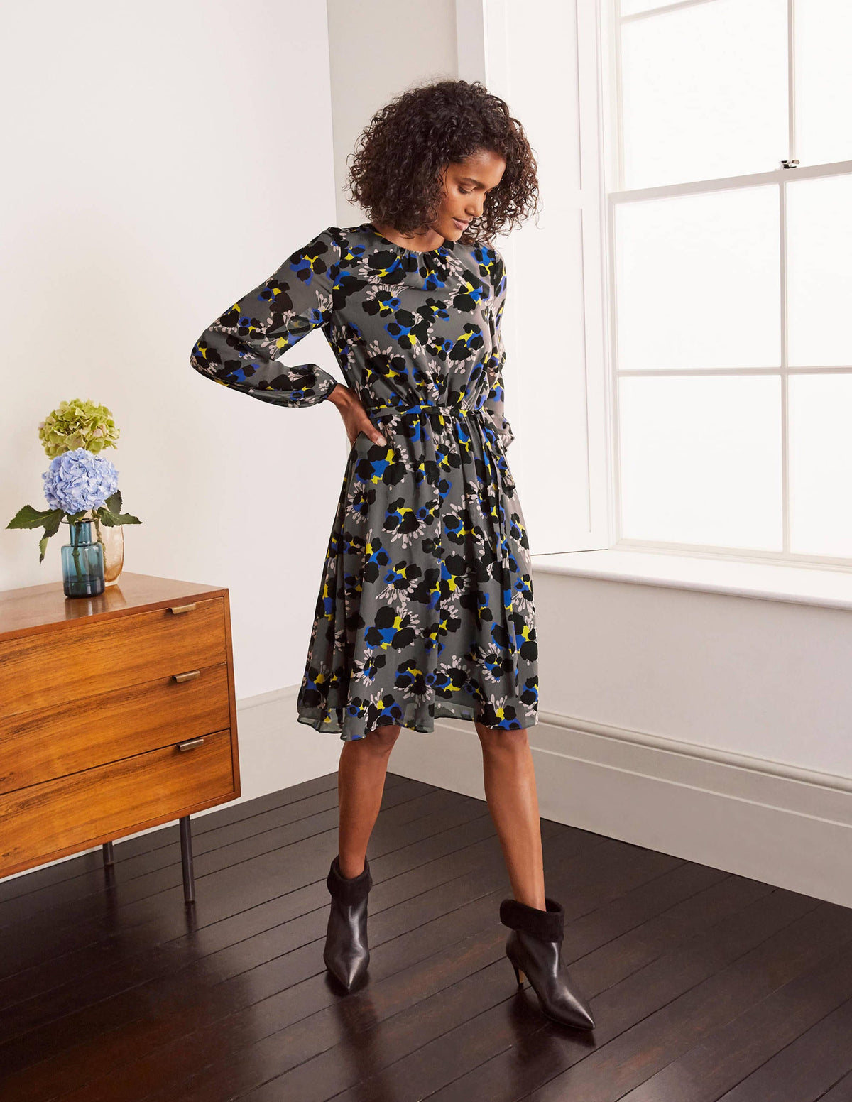 Dorothy Dress-Pewter, Wild Floret - Image 4