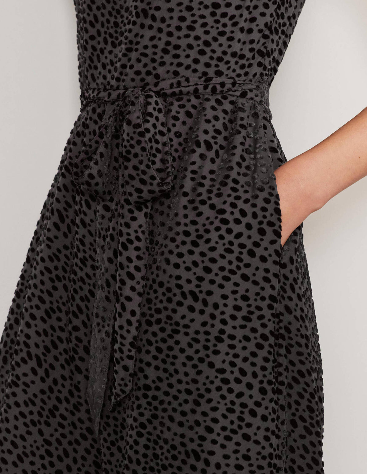 Devore Palazzo Jumpsuit-Black, Dalmatian Spot - Image 3