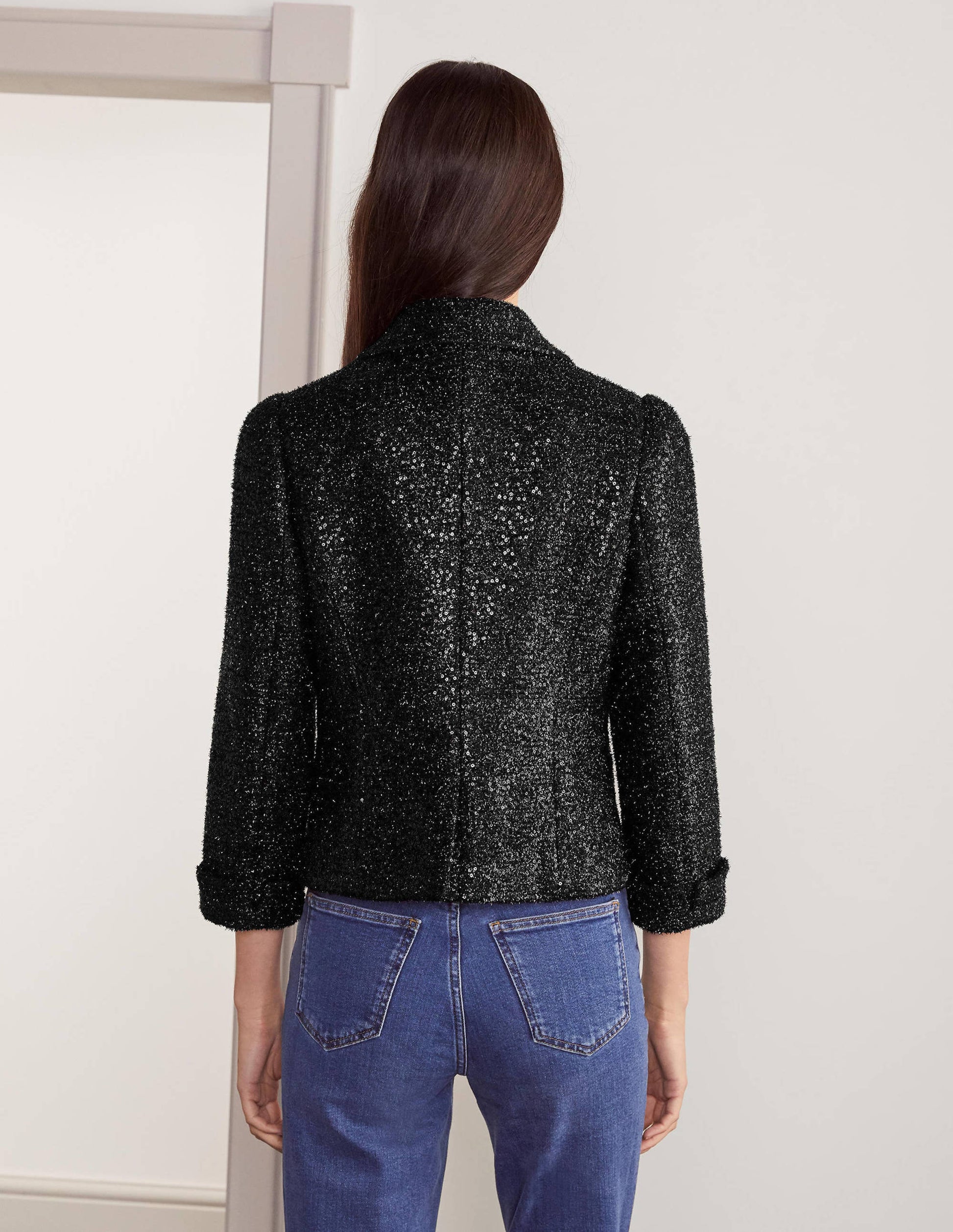 Imelda Sequin Jacket-Black Sequin-2
