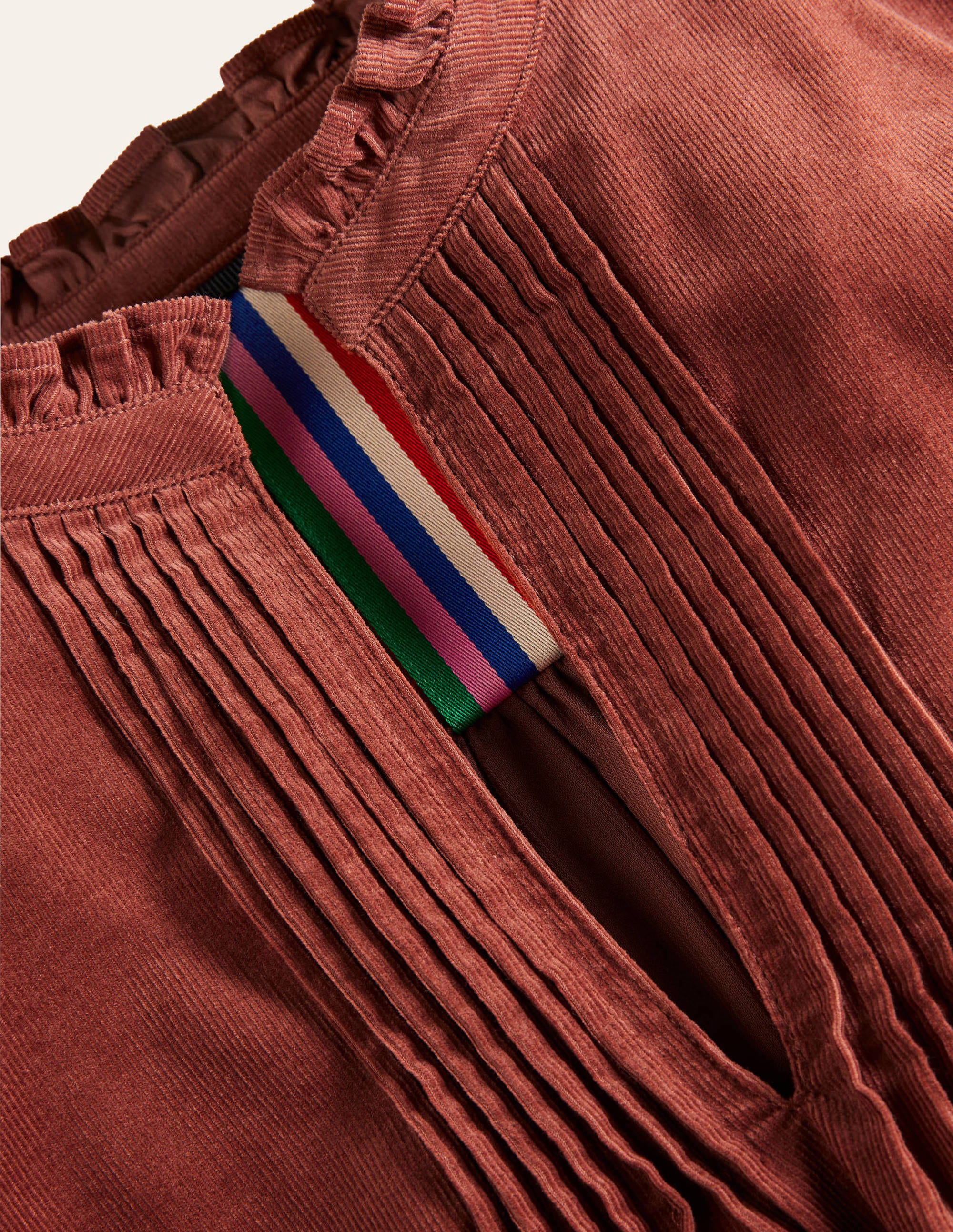 Cornelia Cord Dress-Red Oak - Image 5