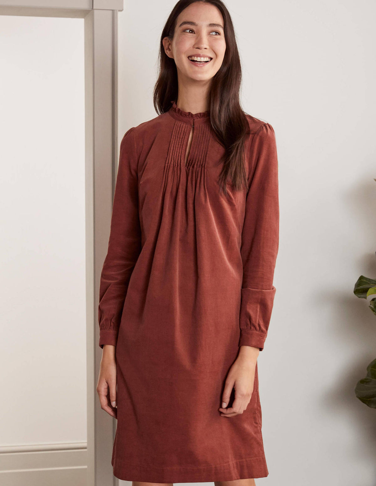 Cornelia Cord Dress-Red Oak - Image 1