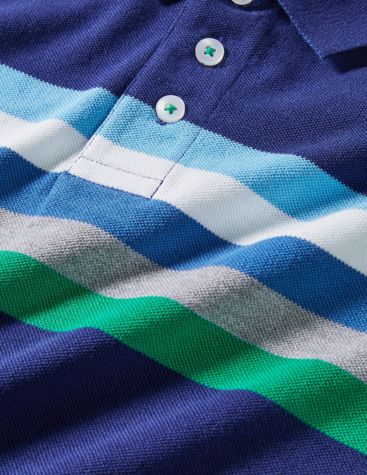 Piqué Polo Shirt-Starboard Blue/Multi - Image 3
