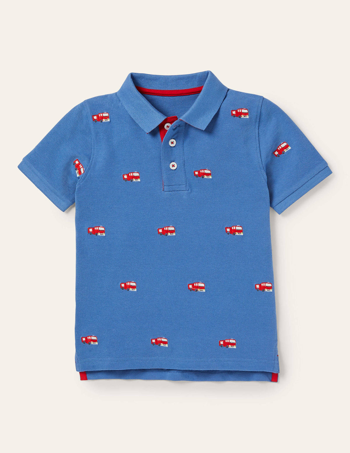 Piqué Polo Shirt-Elizabethan Blue Fire Engines - Image 1