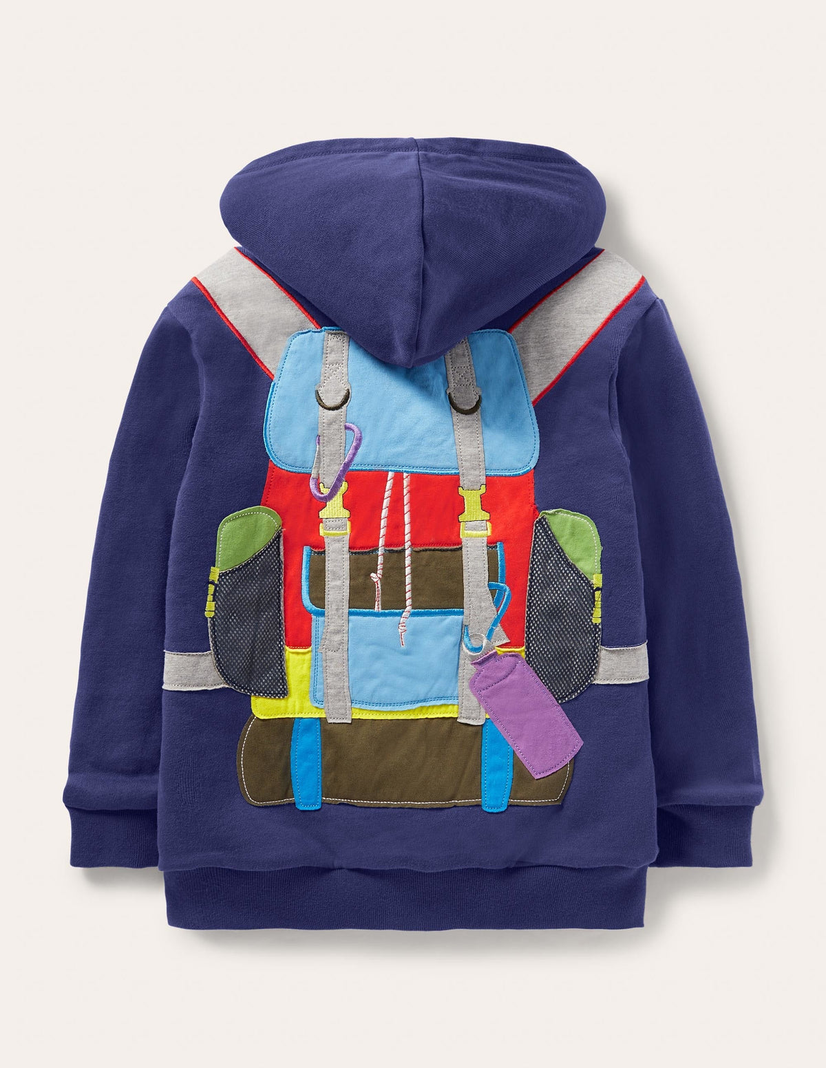 Shaggy-lined Appliqué Hoodie-Starboard Blue Backpack-2