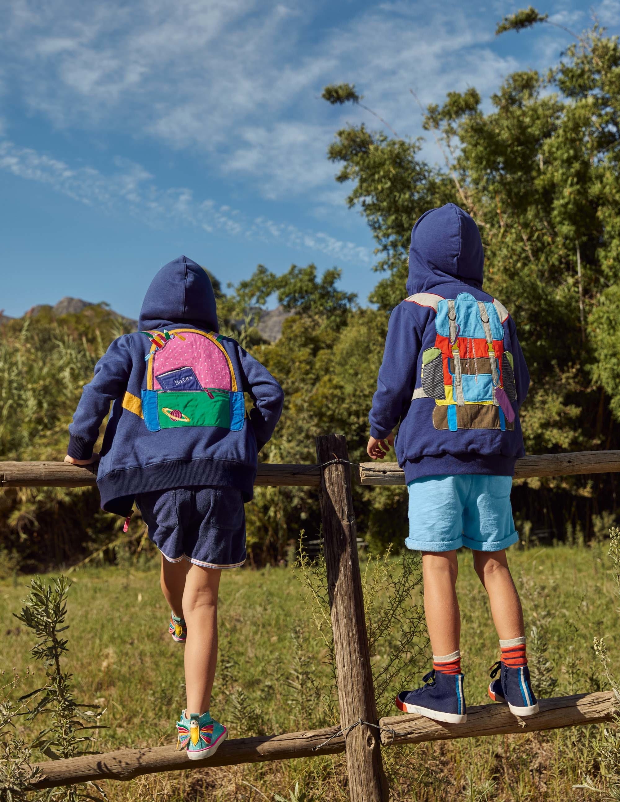 Shaggy-lined Appliqué Hoodie-Starboard Blue Backpack - Image 5