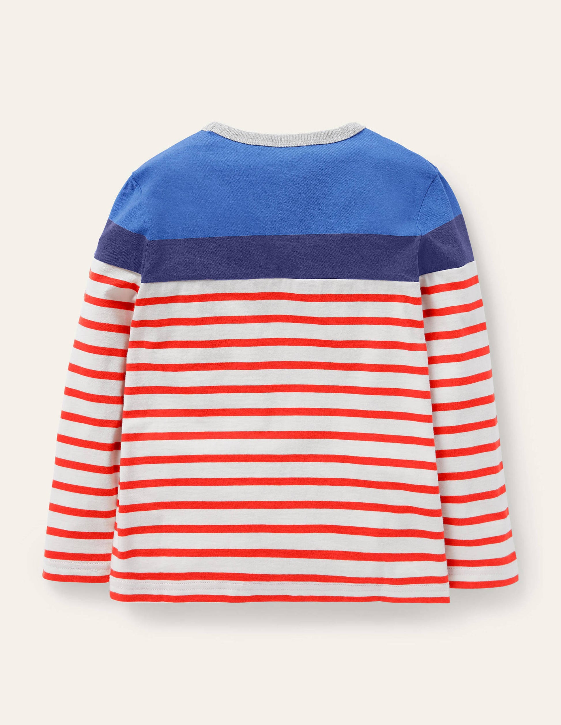 Colourblock Breton T-Shirt-Rocket Red/Elizabethan Blue-2
