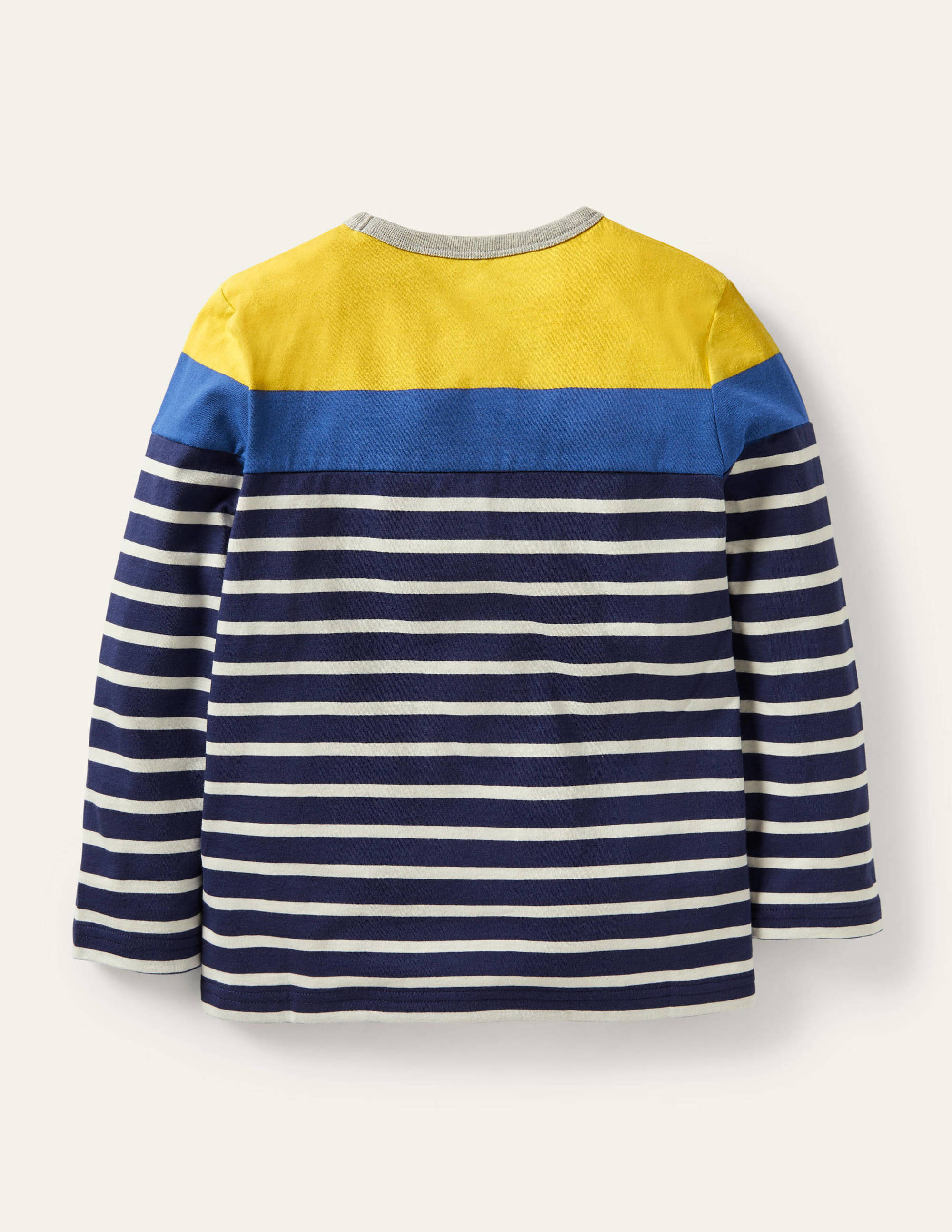 Colourblock Breton T-Shirt-Sweetcorn Yellow/Navy - Image 2