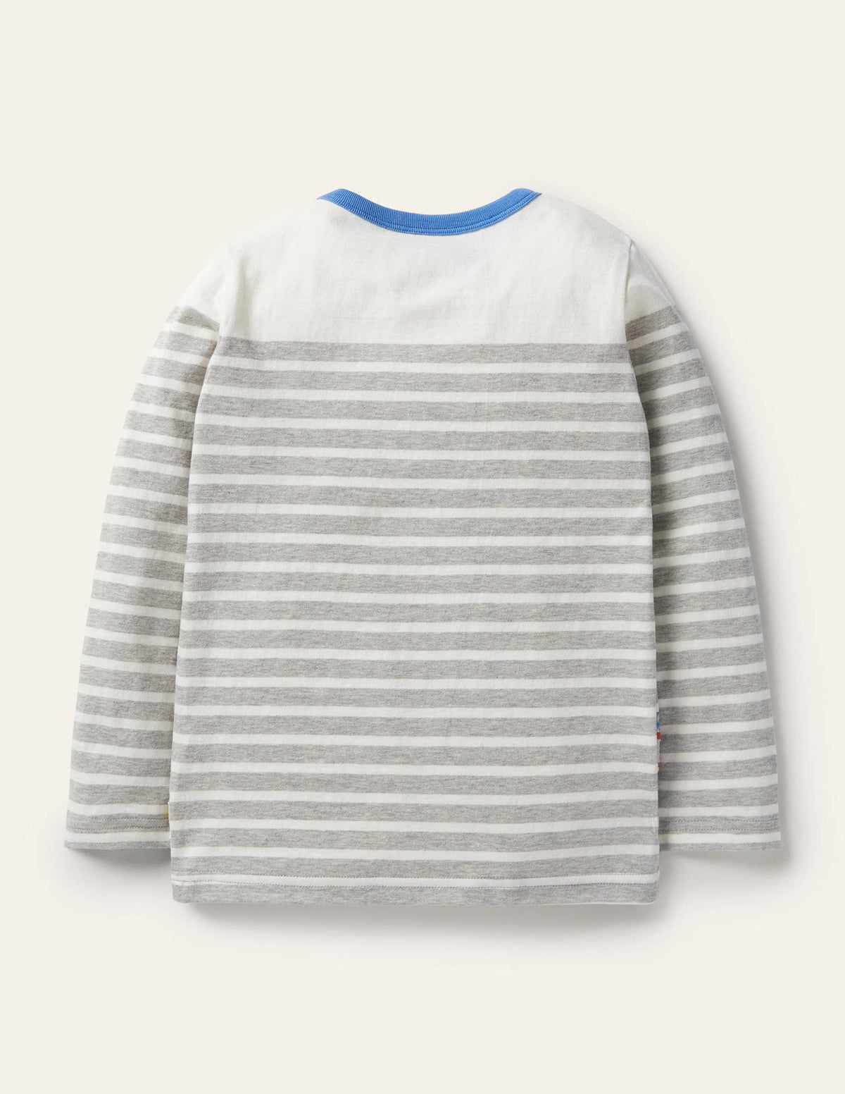 Appliqué Breton T-shirt-Grey Marl/Ivory Vehicles-2
