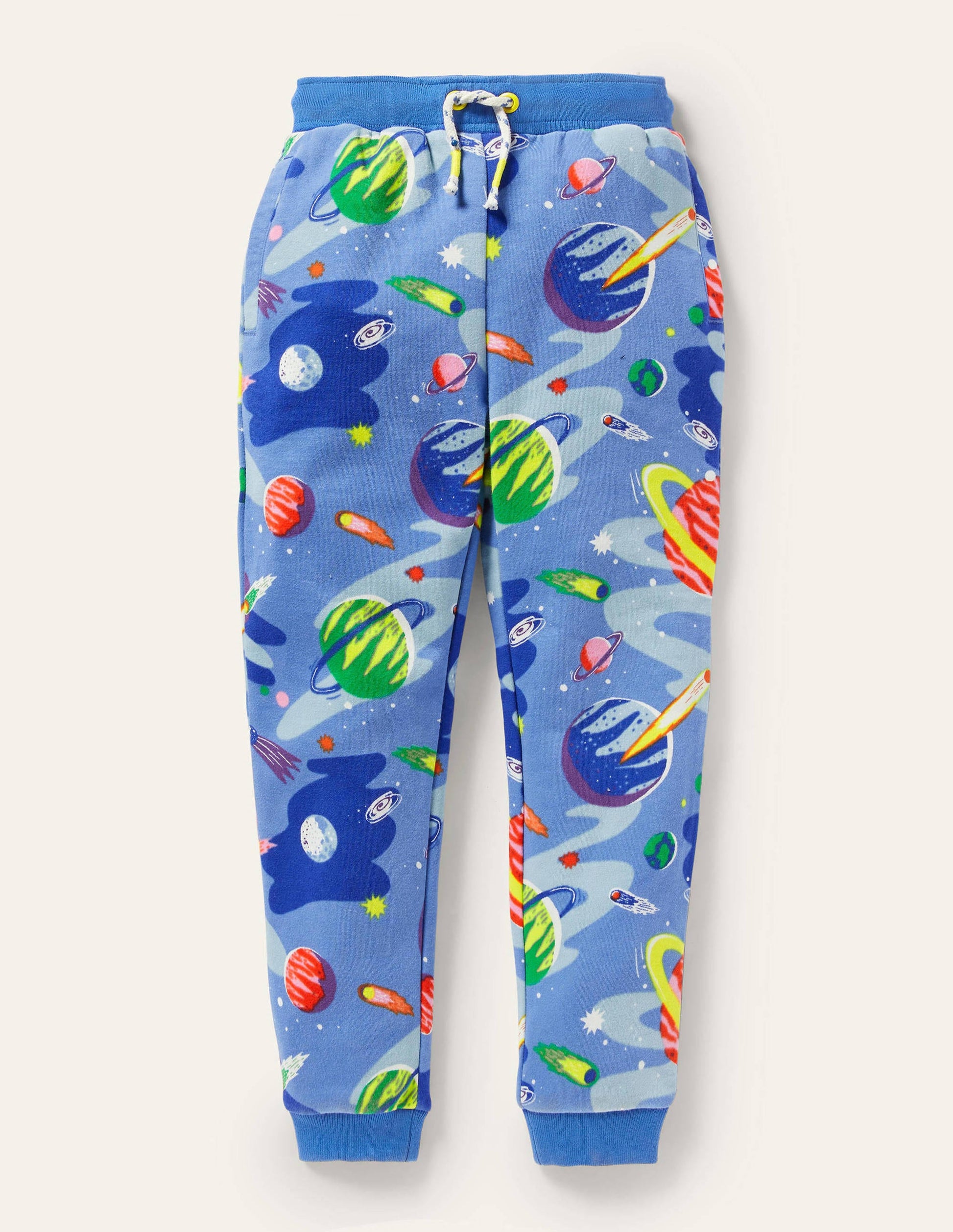 Printed Joggers-Bright Blue Space-1