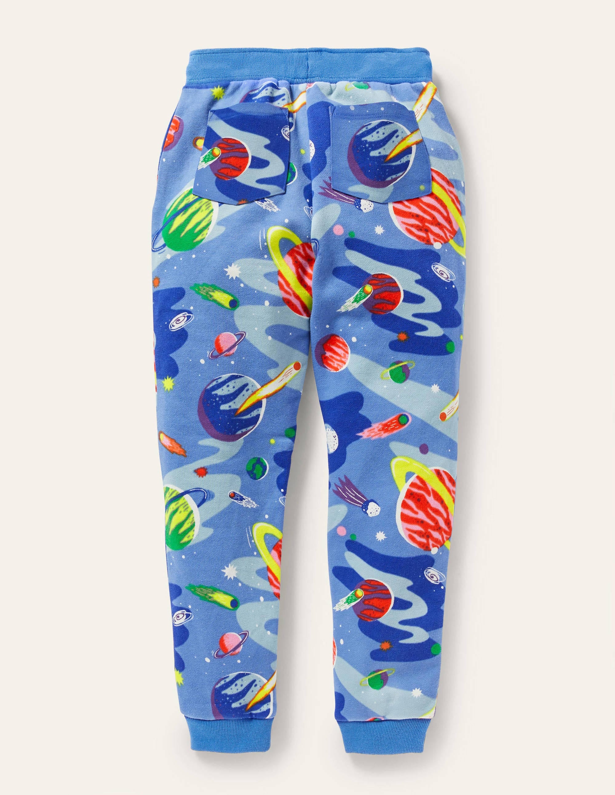 Printed Joggers-Bright Blue Space - Image 2