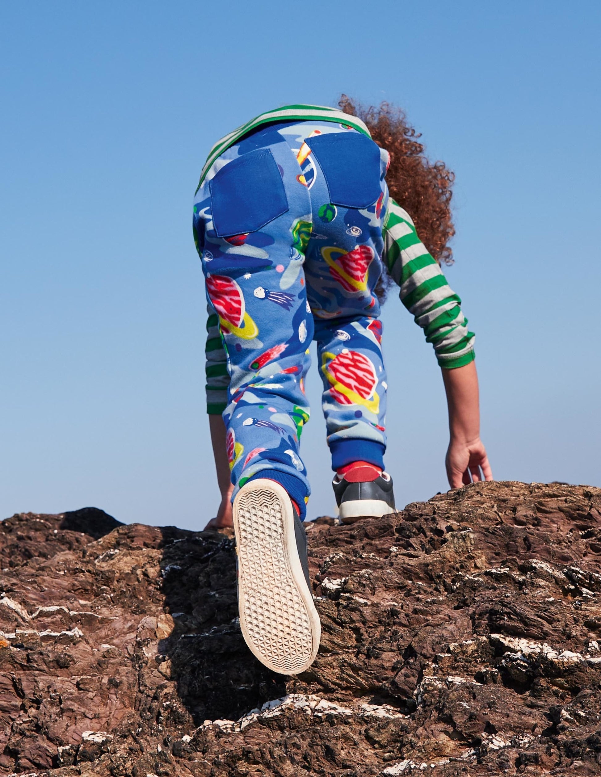 Printed Joggers-Bright Blue Space-4