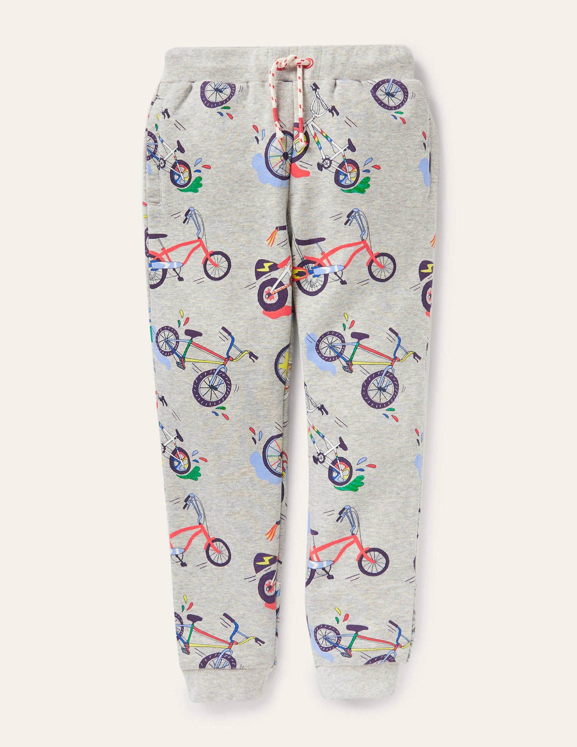 Printed Joggers-Grey Marl Bikes-1
