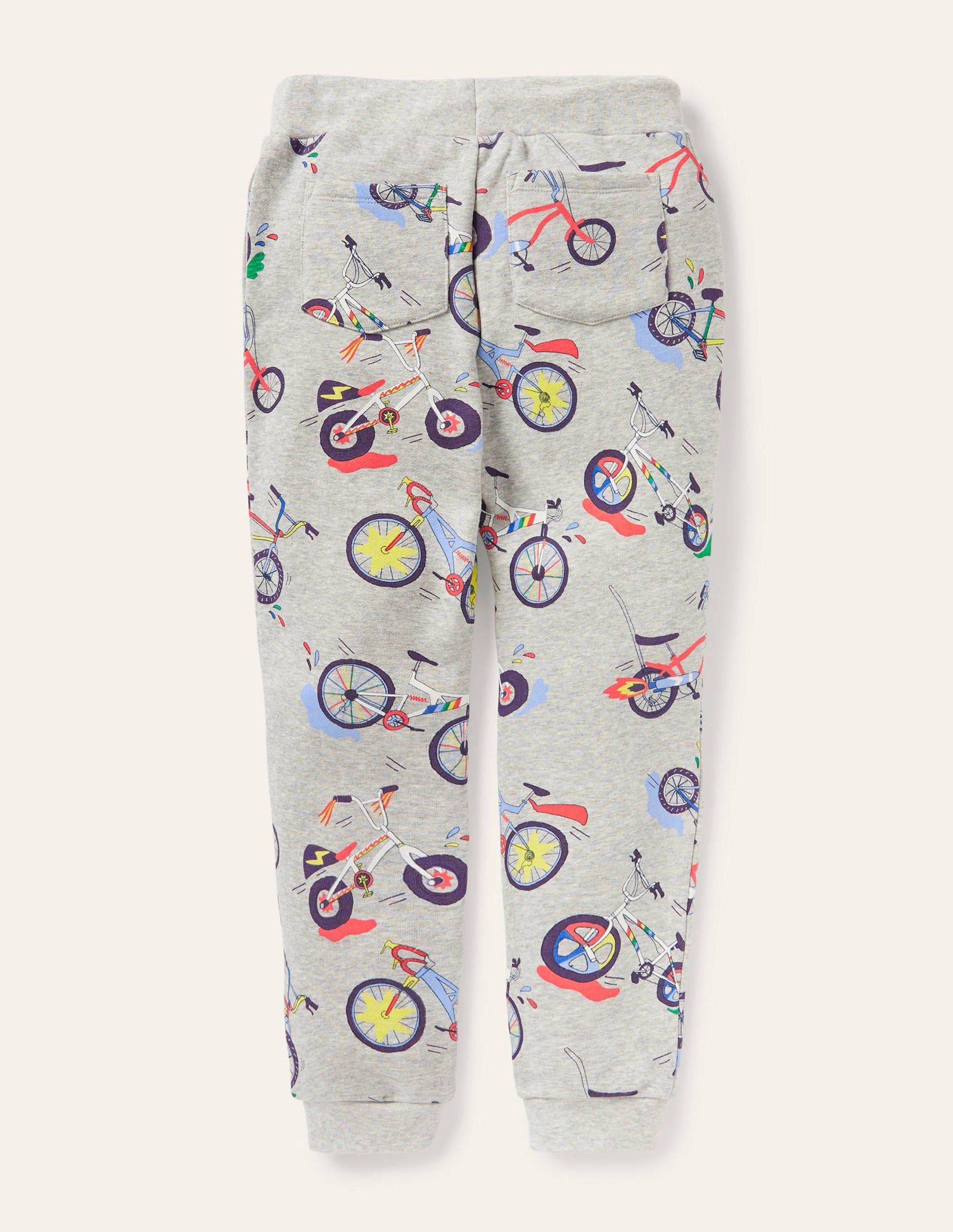 Printed Joggers-Grey Marl Bikes-2