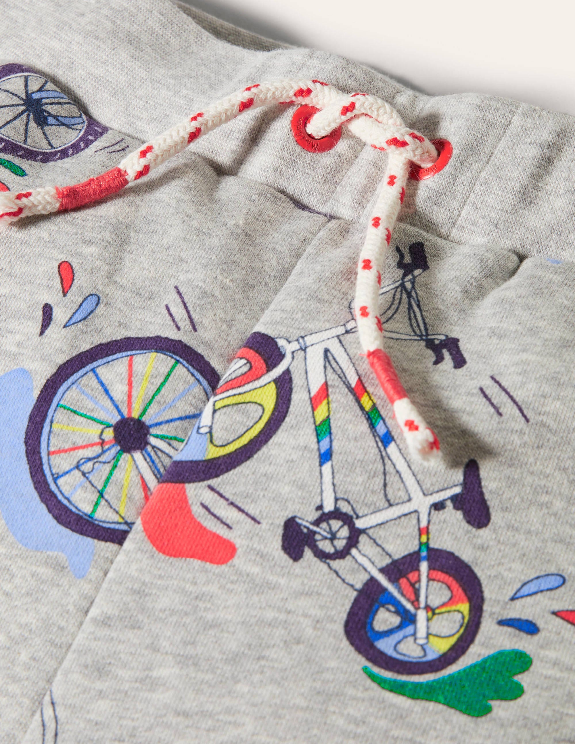 Printed Joggers-Grey Marl Bikes - Image 3