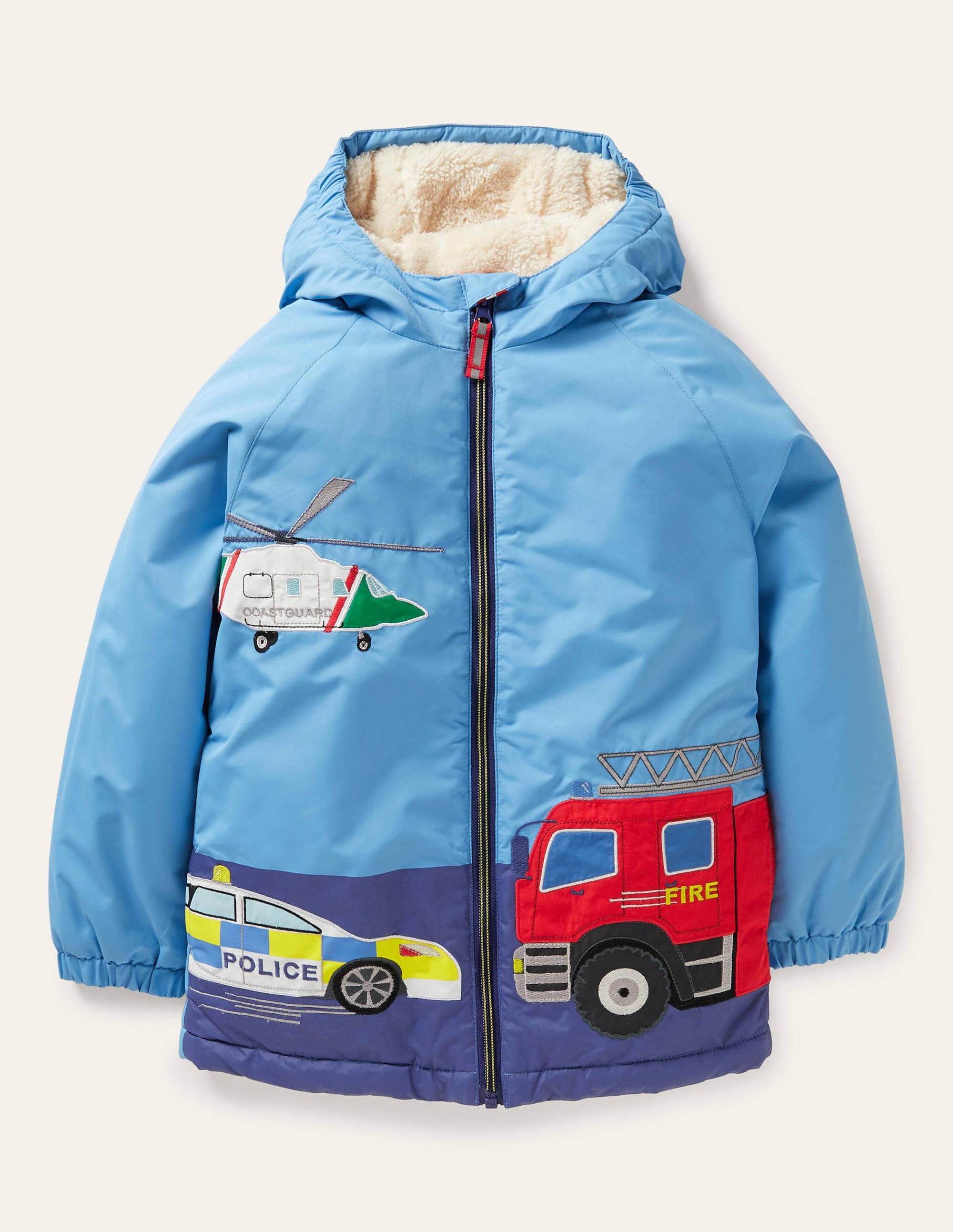 Cosy Sherpa-lined Anorak-Surfboard Blue Vehicles - Image 1