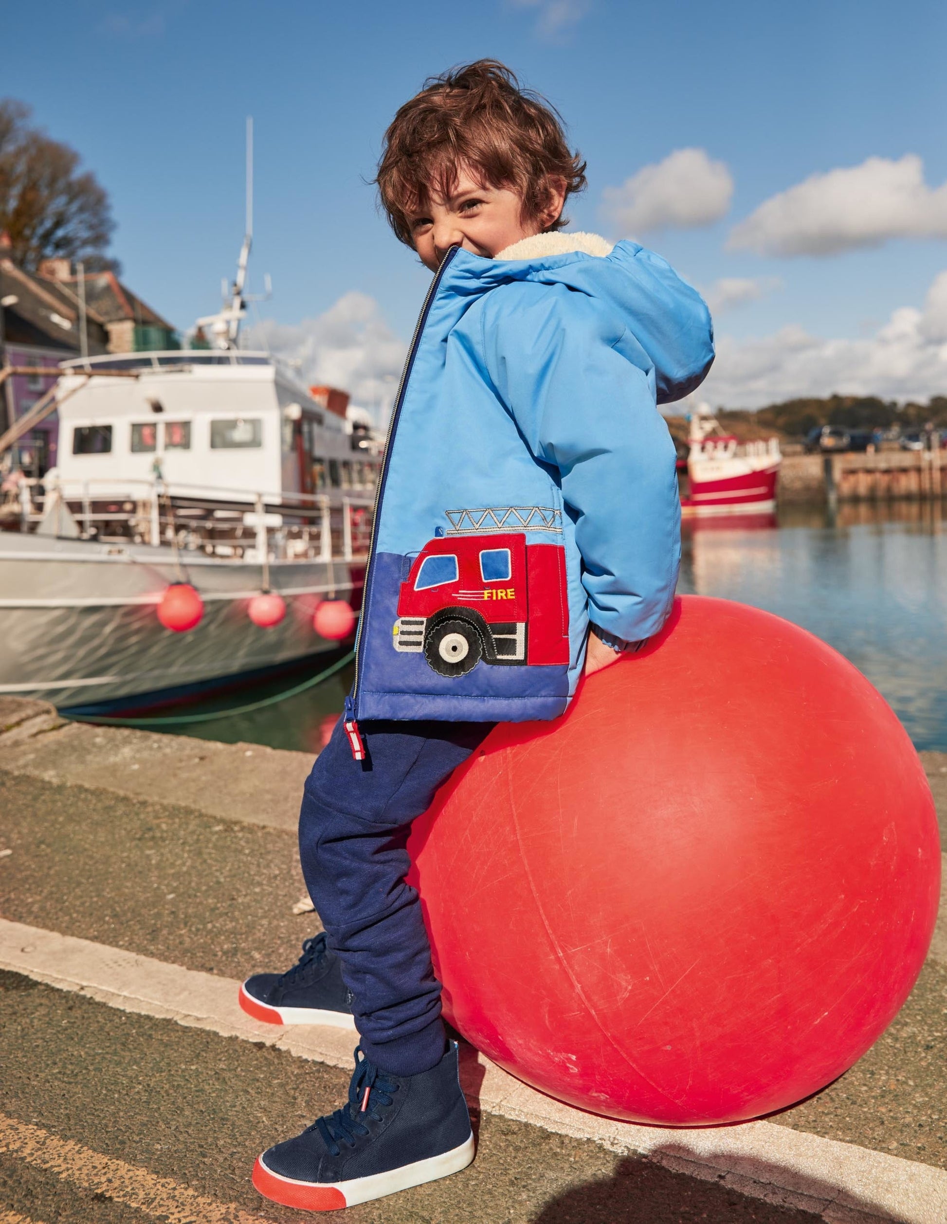 Cosy Sherpa-lined Anorak-Surfboard Blue Vehicles-4