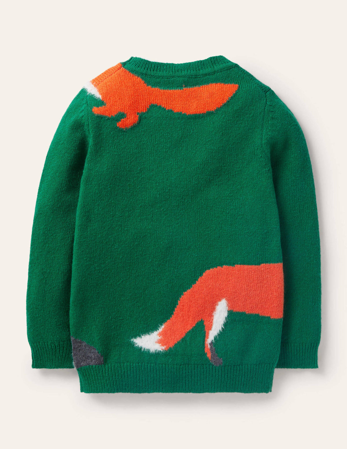 Graphic Crew Sweater-Forest Green Woodland Animals-2