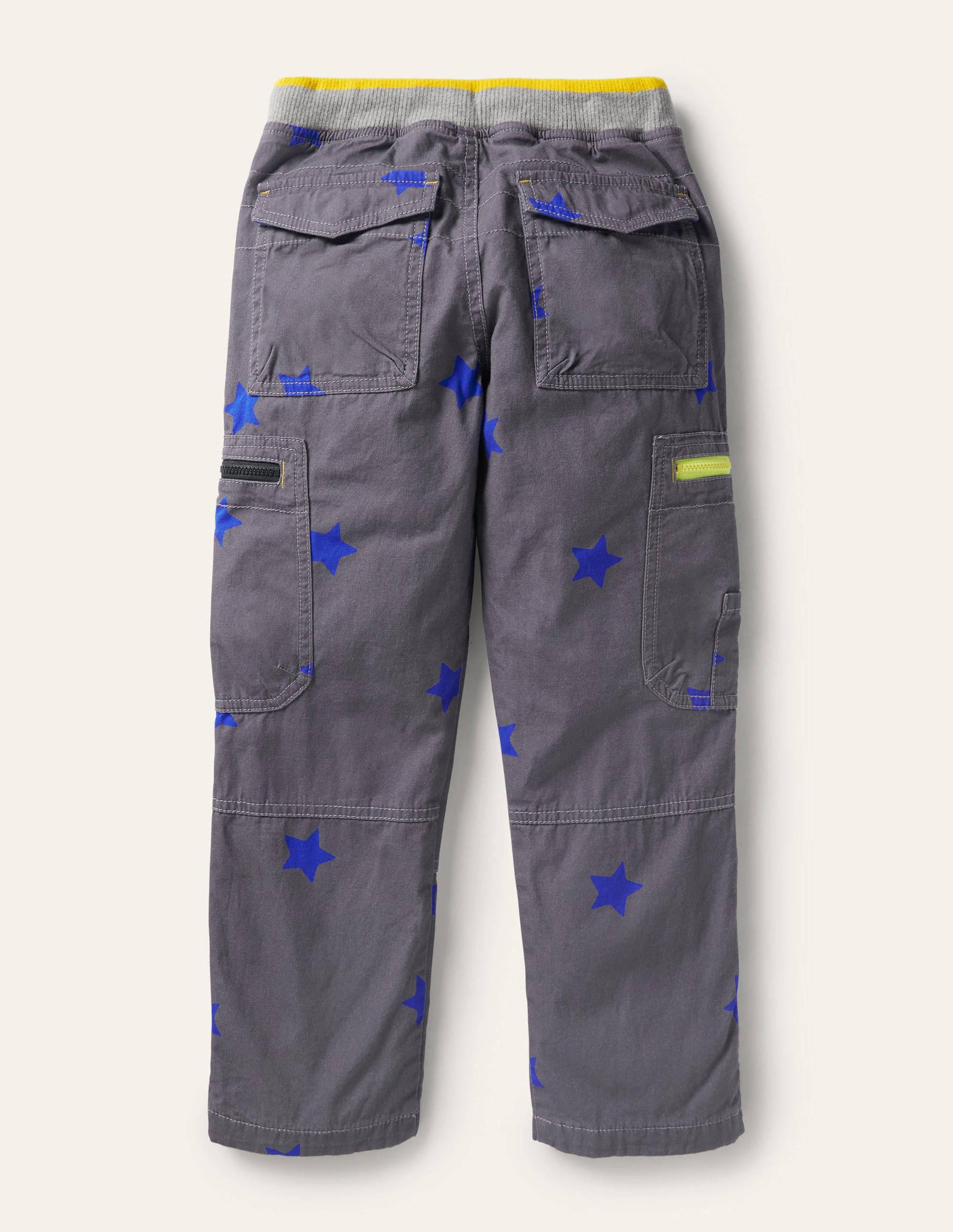 Cosy Lined Cargo Pants-Soot Grey/Brilliant Blue Star-2